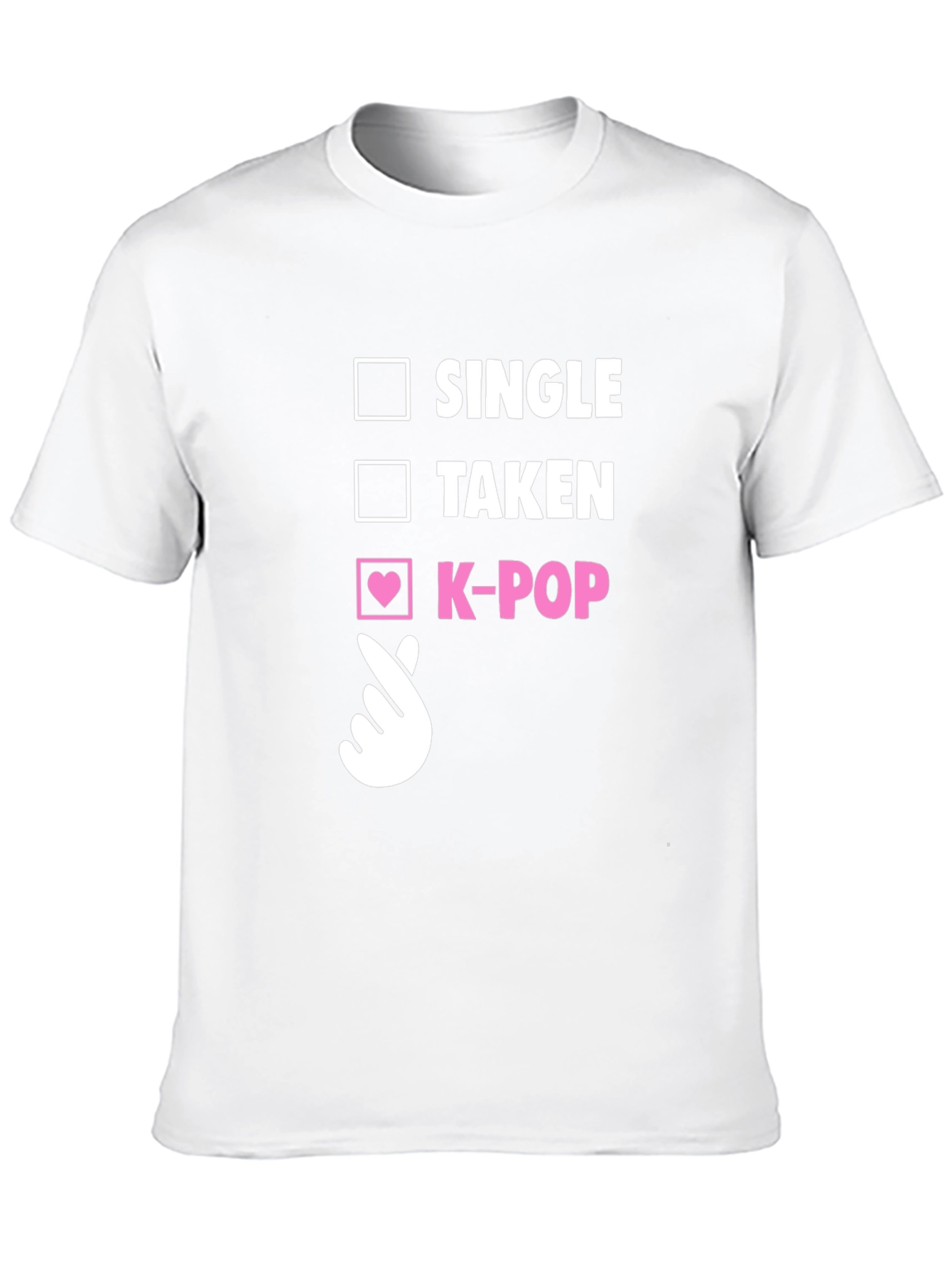 K-Pop Heart Checkmark T-Shirt - Single Taken K-Pop Tee