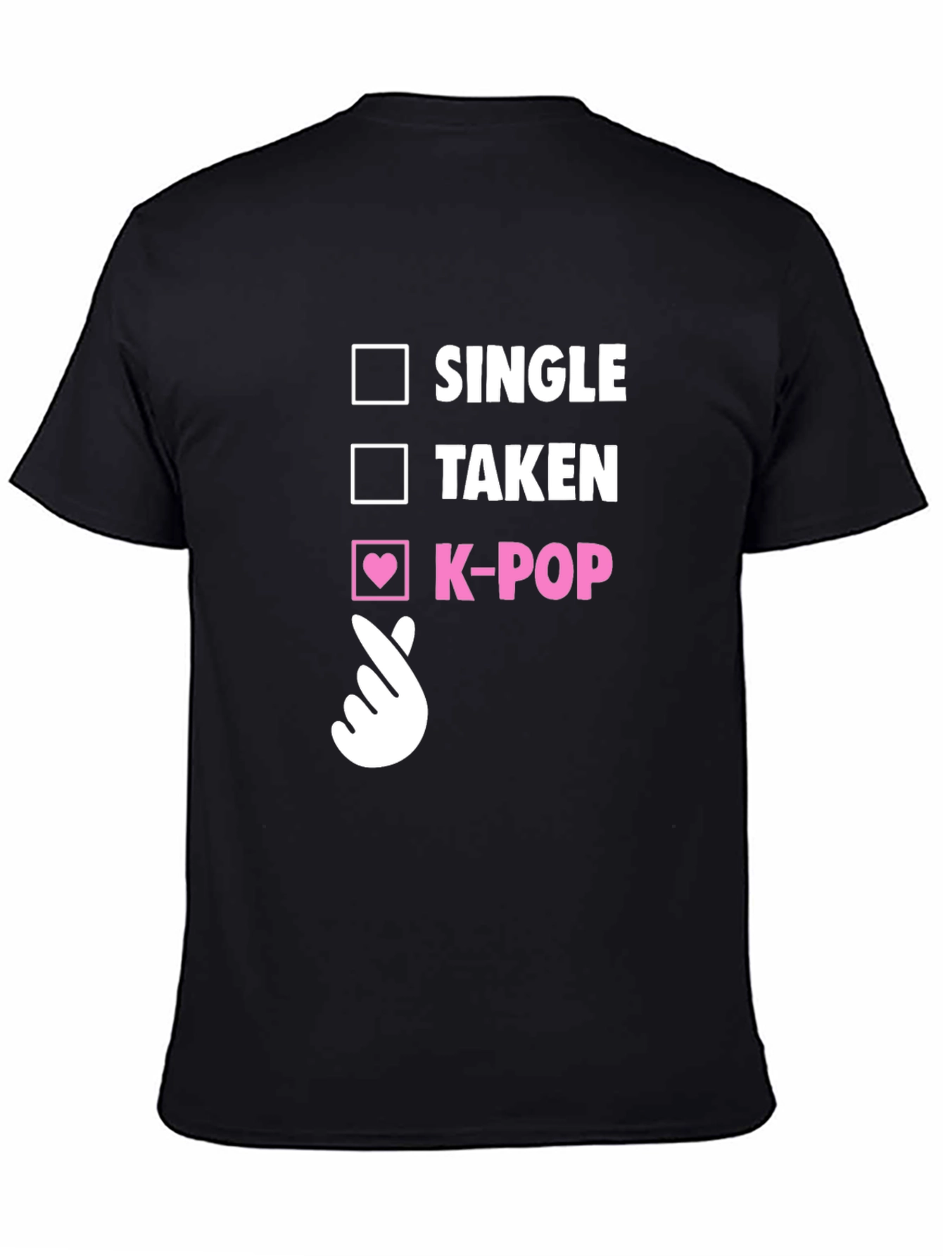 K-Pop Heart Checkmark T-Shirt - Single Taken K-Pop Tee