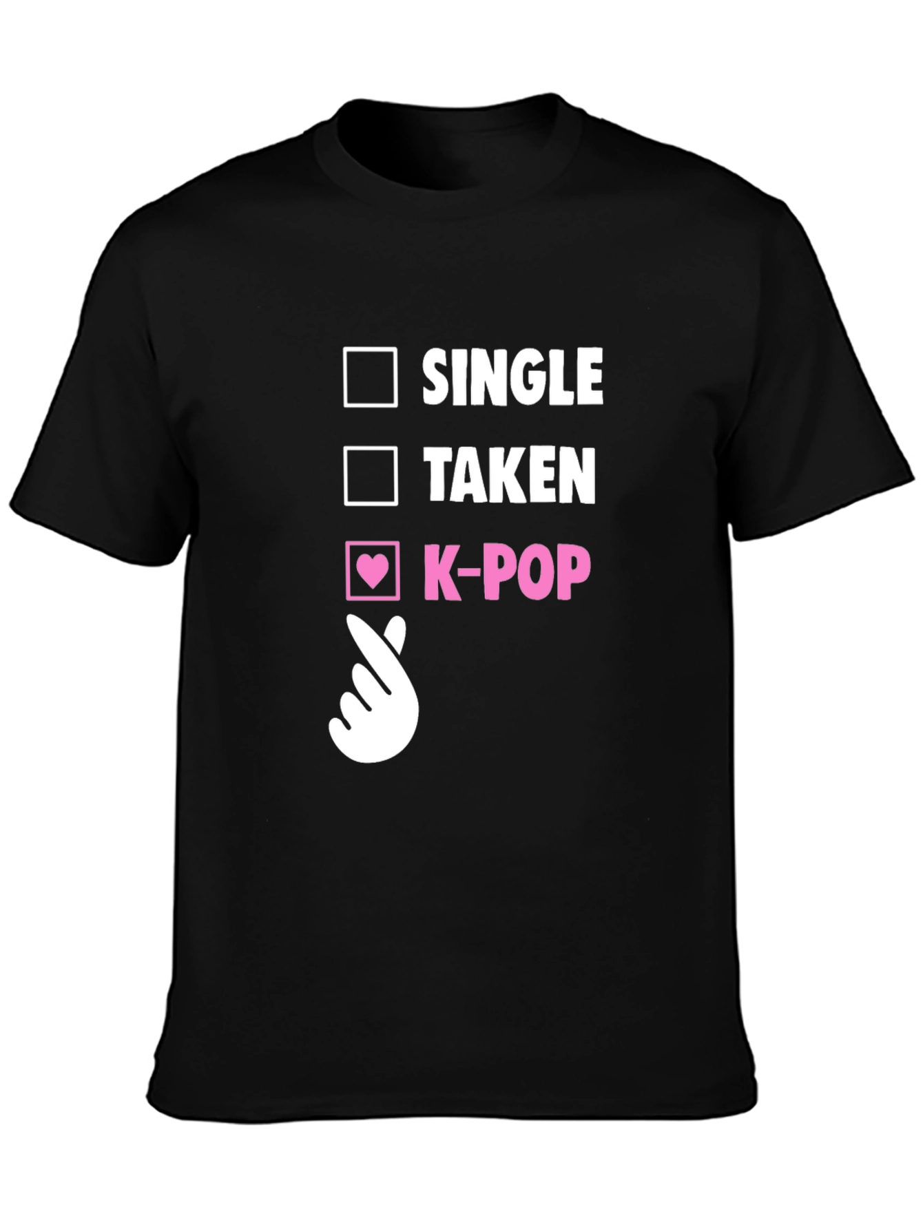 K-Pop Heart Checkmark T-Shirt - Single Taken K-Pop Tee