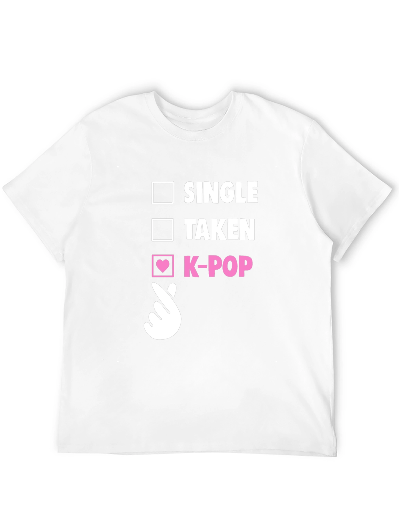 K-Pop Heart Checkmark T-Shirt - Single Taken K-Pop Tee