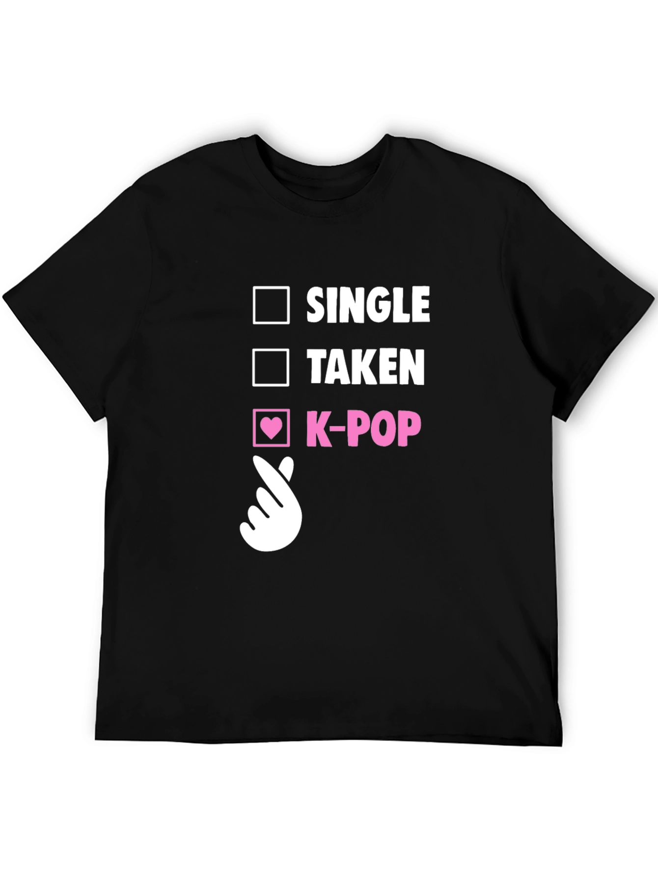 K-Pop Heart Checkmark T-Shirt - Single Taken K-Pop Tee