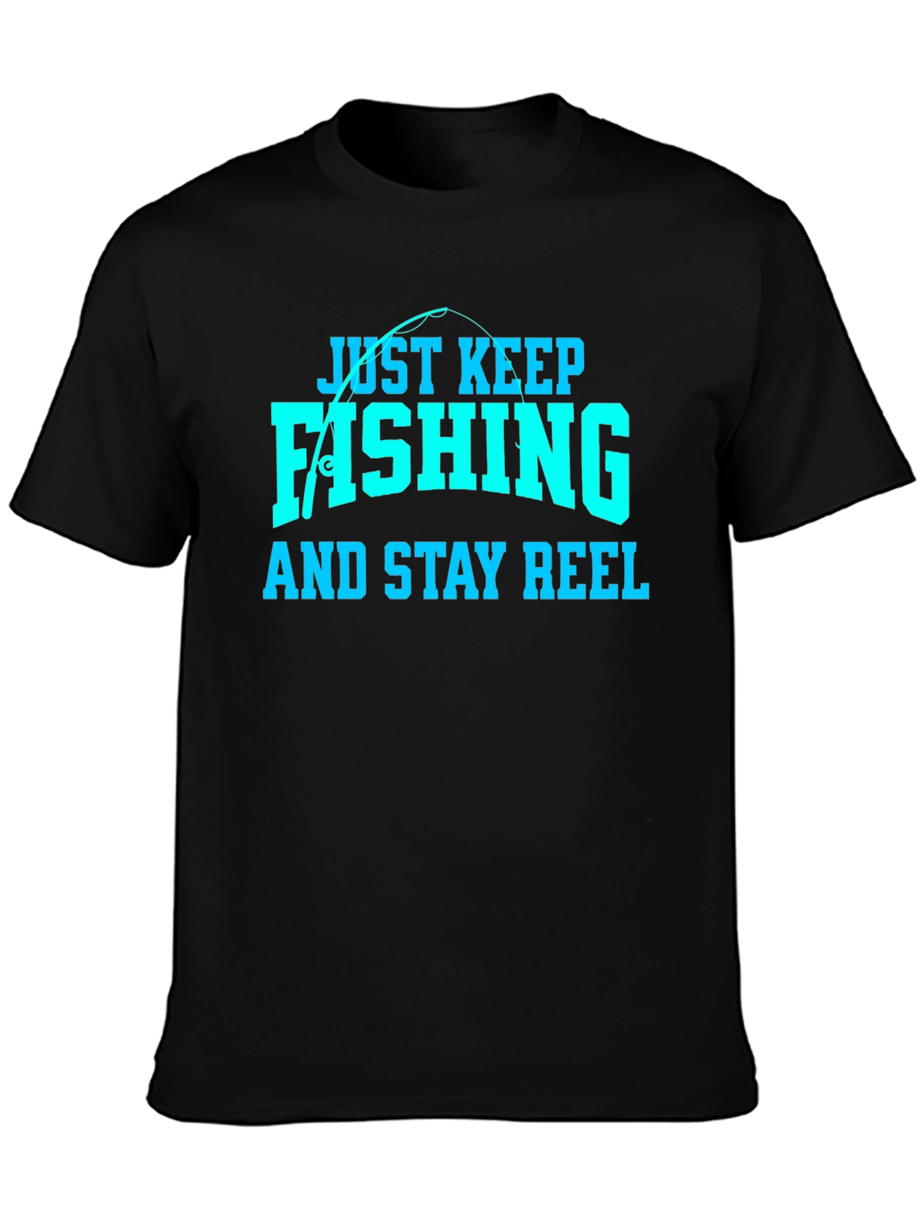 Just Keep Fishing Mens Black T-Shirt