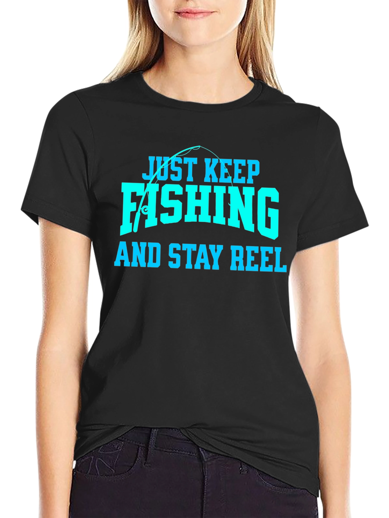 Just Keep Fishing Mens Black T-Shirt