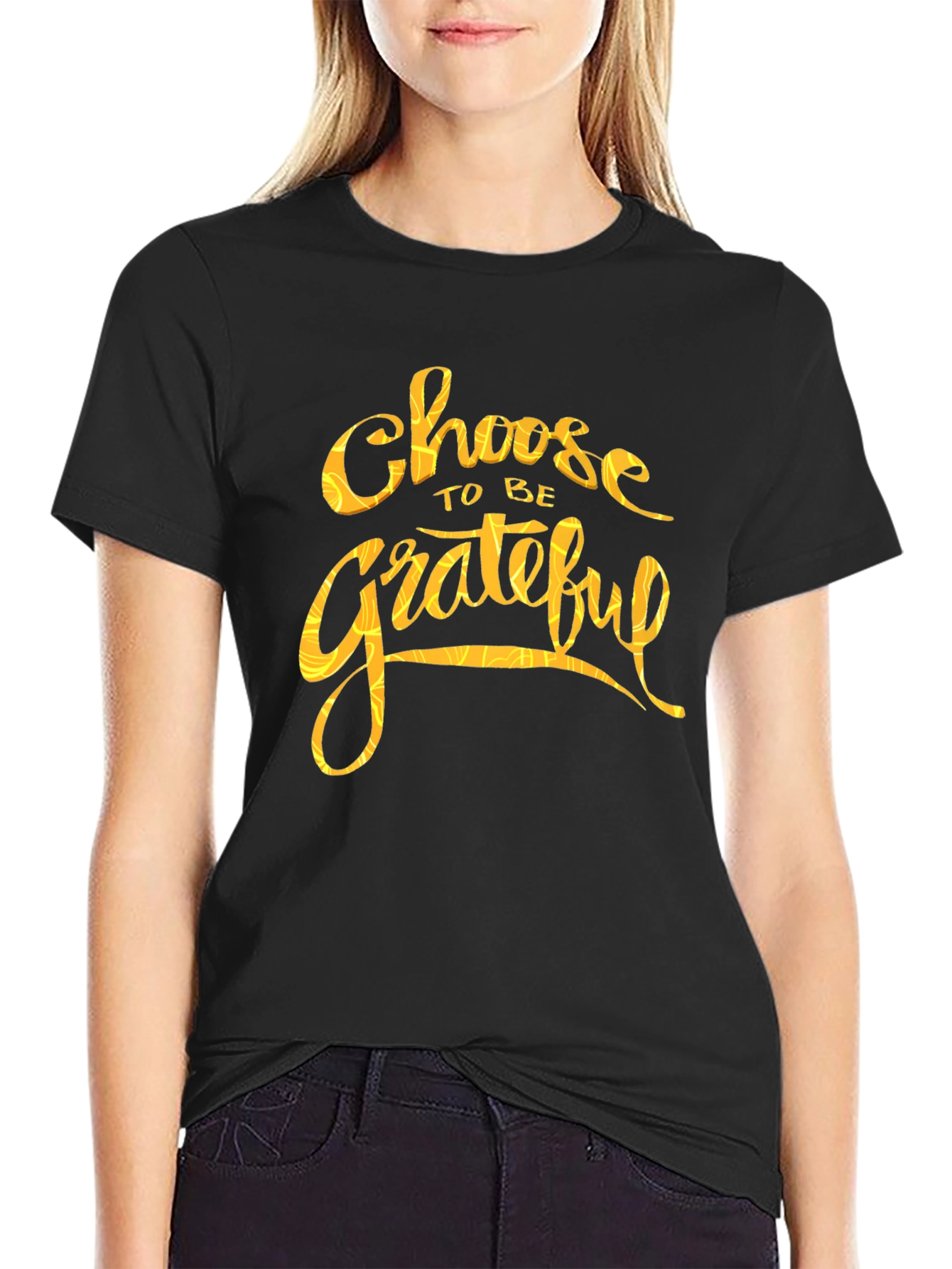 Choose to be Grateful Black Graphic Tee