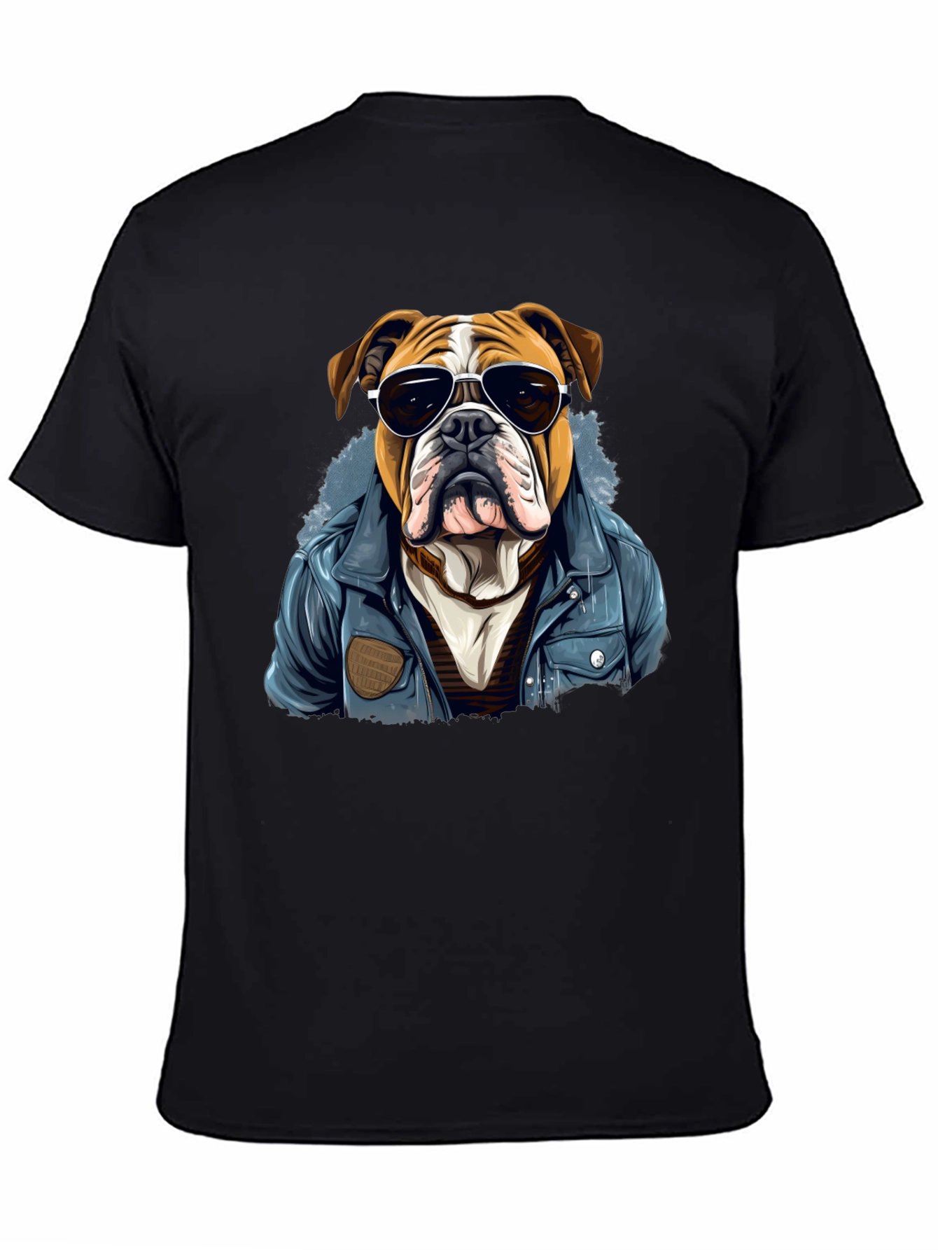 Bulldog with Shades Mens Graphic Tee