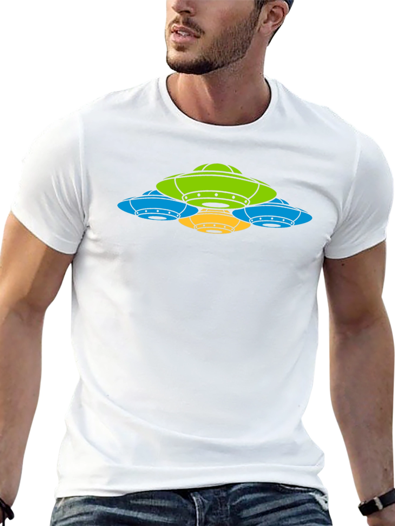 UFO Graphic T-Shirt - Black Cotton Tee