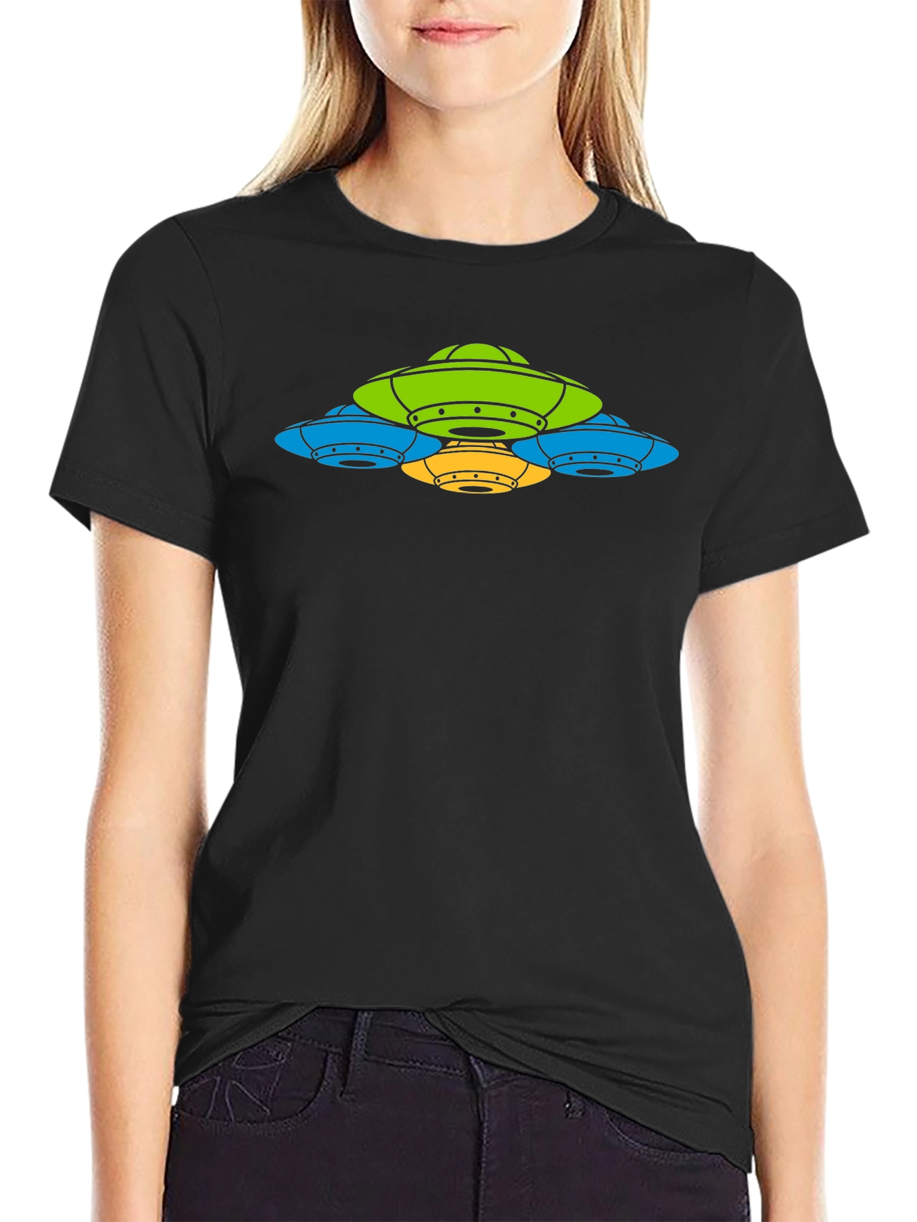 UFO Graphic T-Shirt - Black Cotton Tee