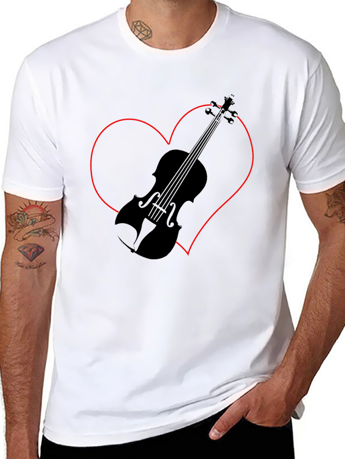 Violin Heart Graphic Tee