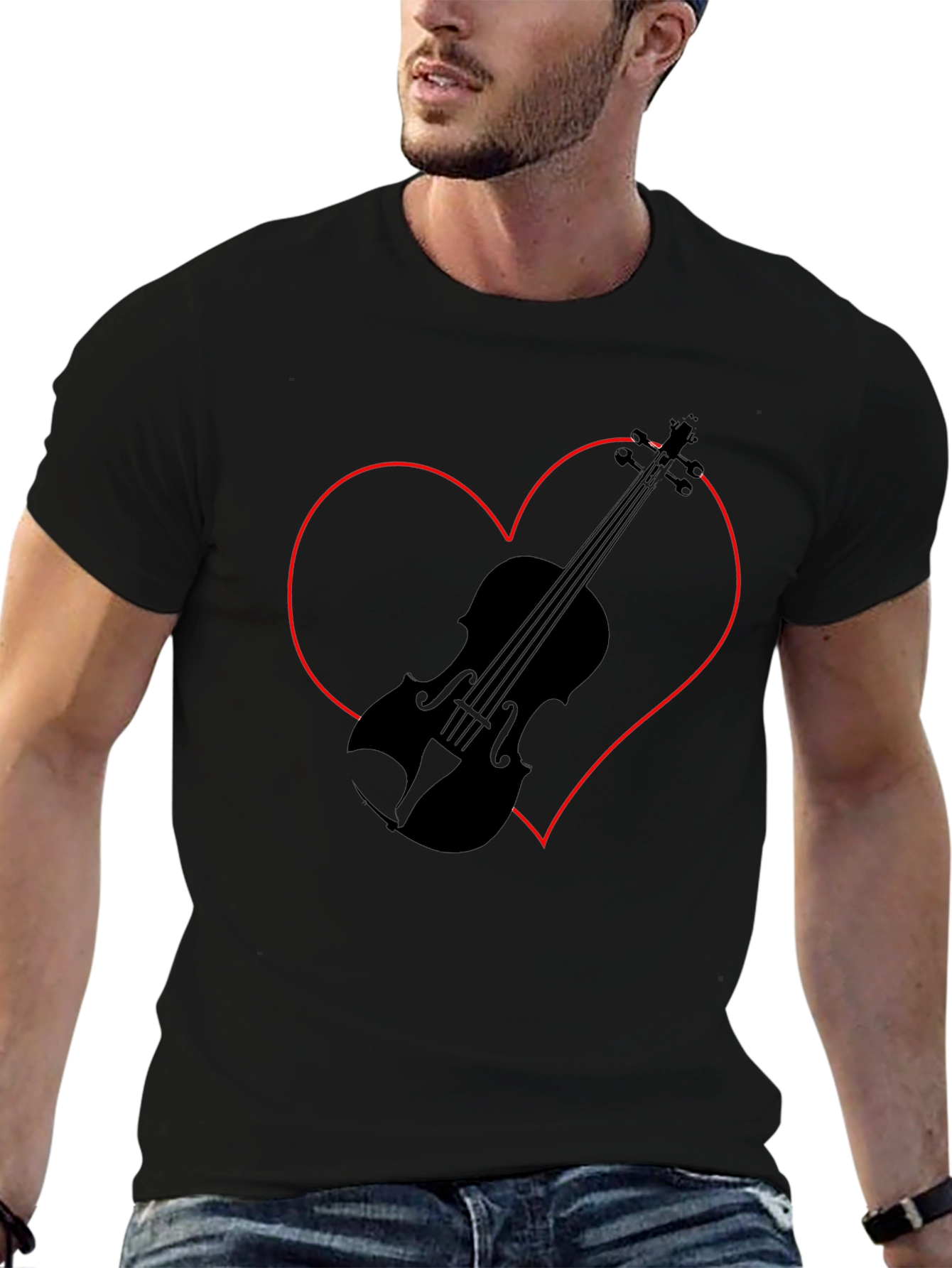 Violin Heart Graphic Tee