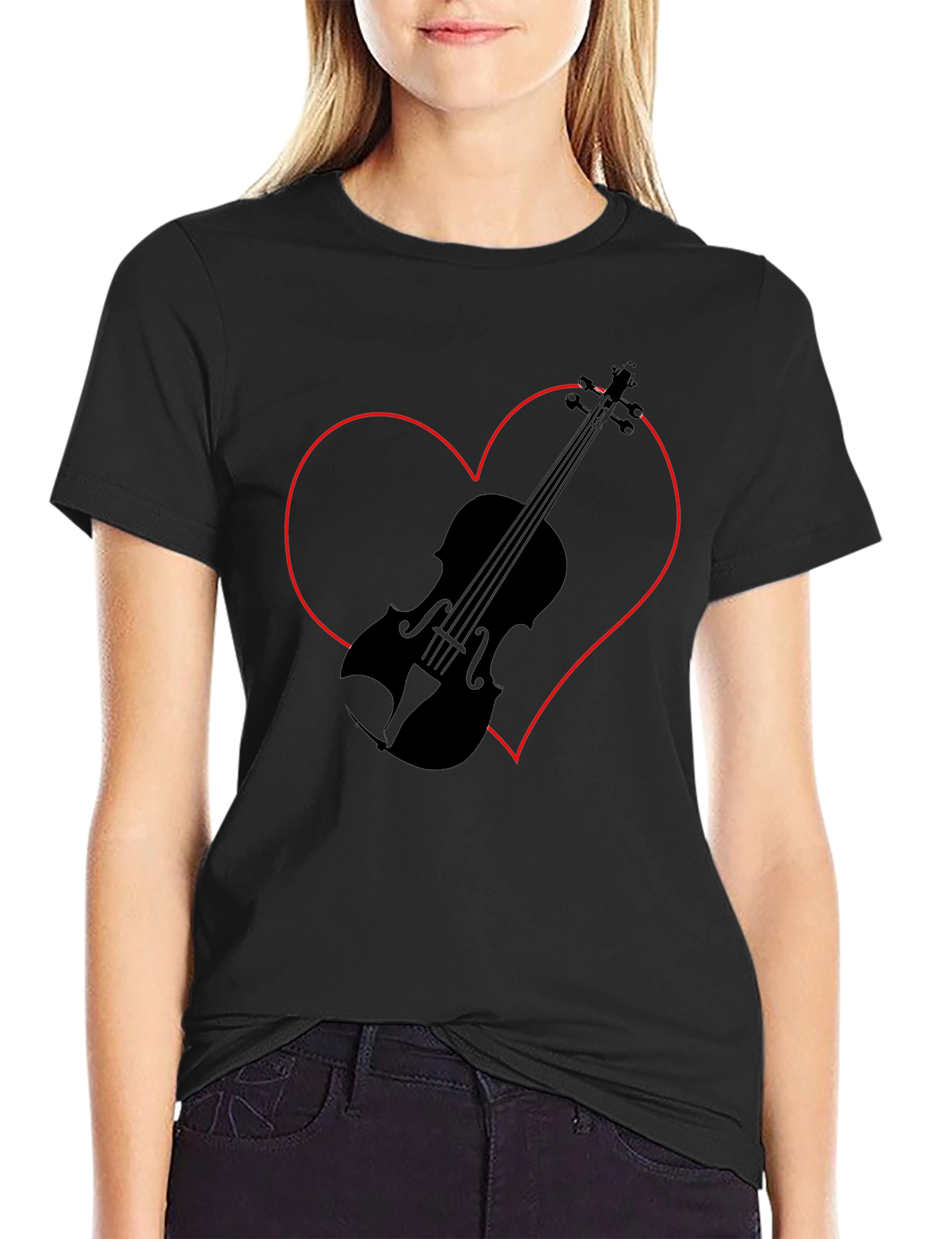 Violin Heart Graphic Tee