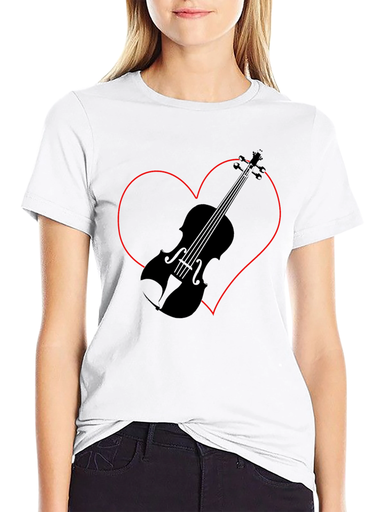 Violin Heart Graphic Tee
