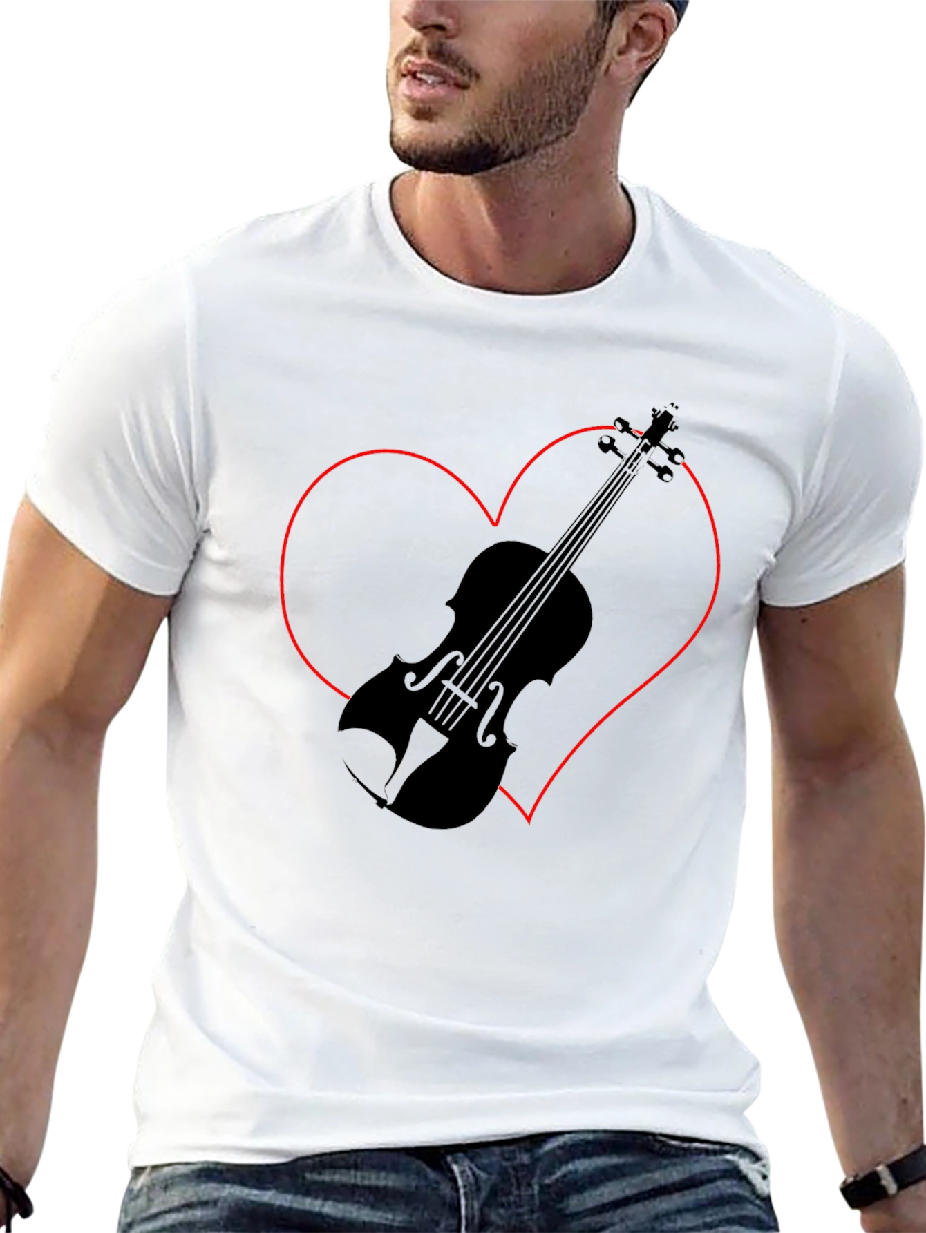 Violin Heart Graphic Tee