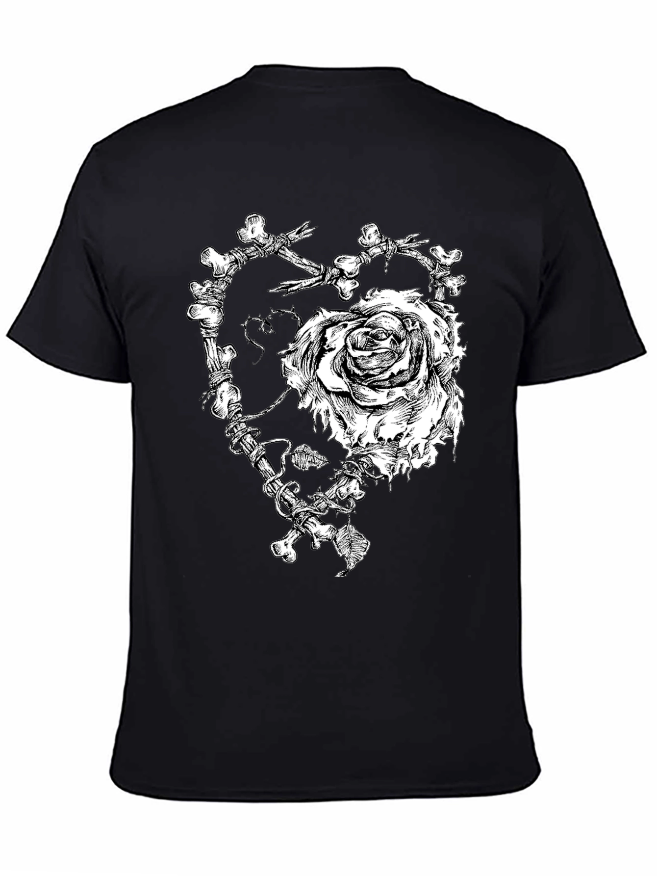 Bone Rose Heart Graphic T-Shirt