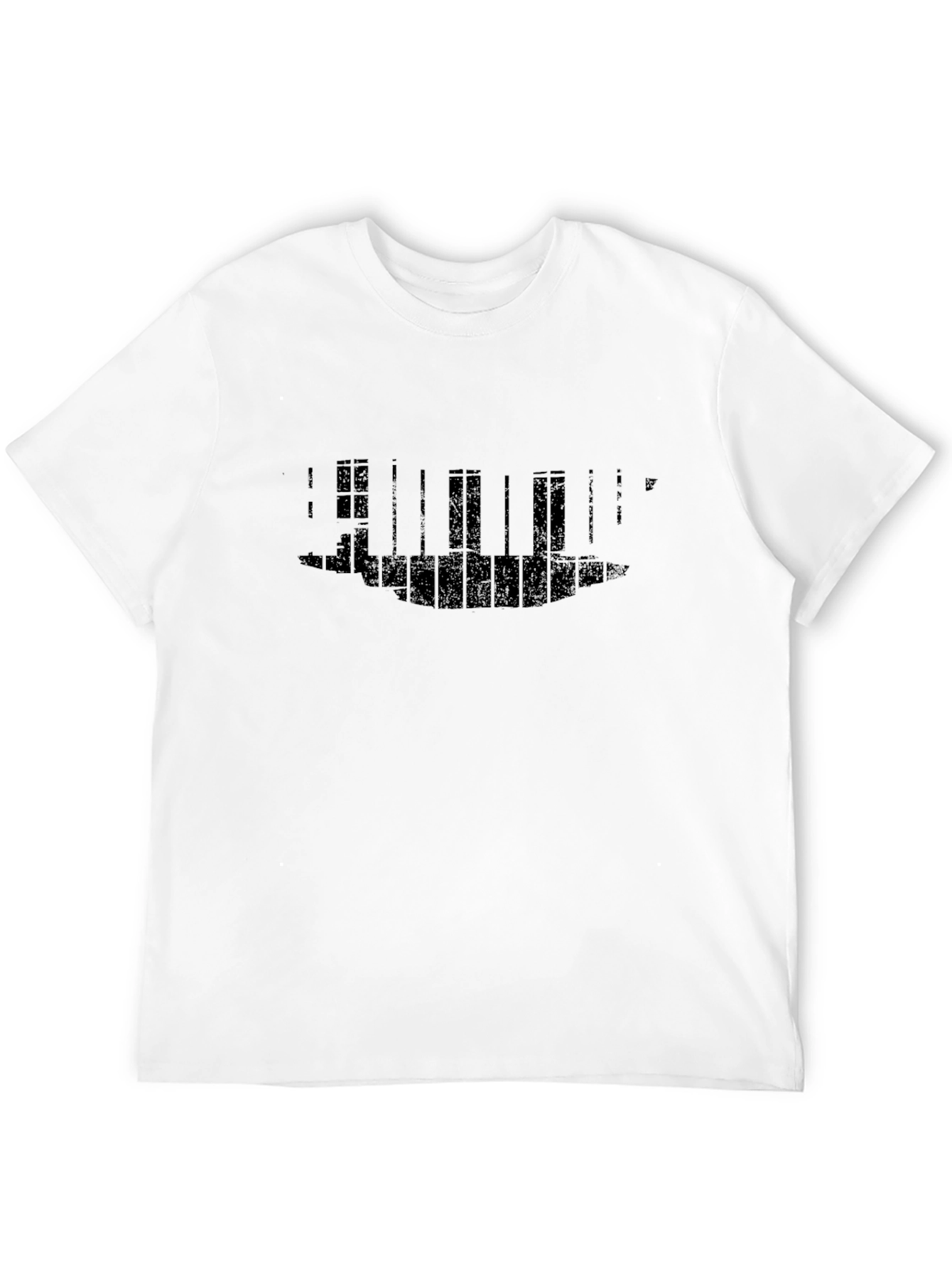 Mens Black Graphic Print Crewneck T-Shirt