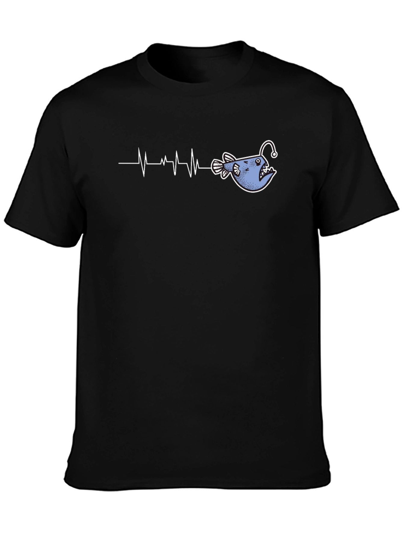 Anglerfish Heartbeat Graphic Tee - Black