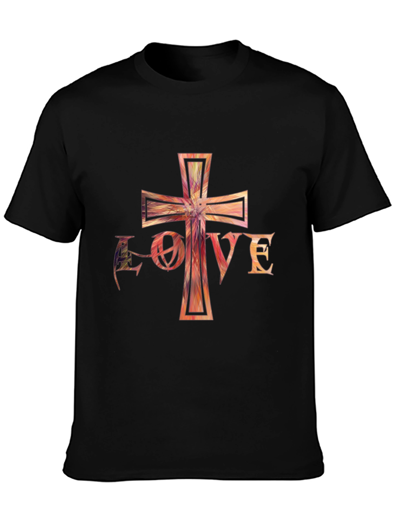 Love Cross Graphic Black T-Shirt