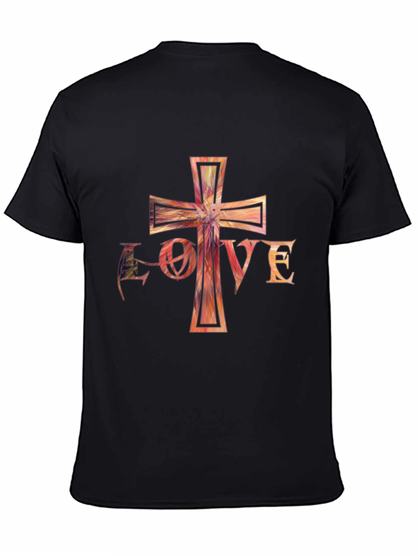 Love Cross Graphic Black T-Shirt