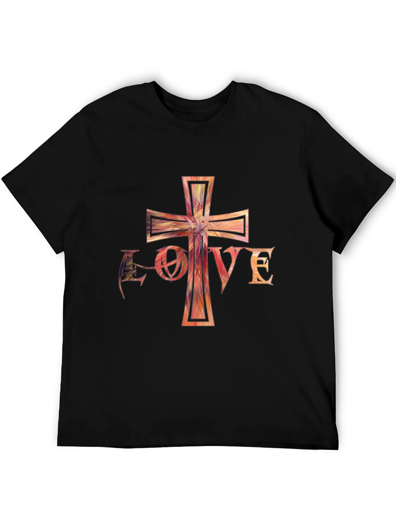 Love Cross Graphic Black T-Shirt