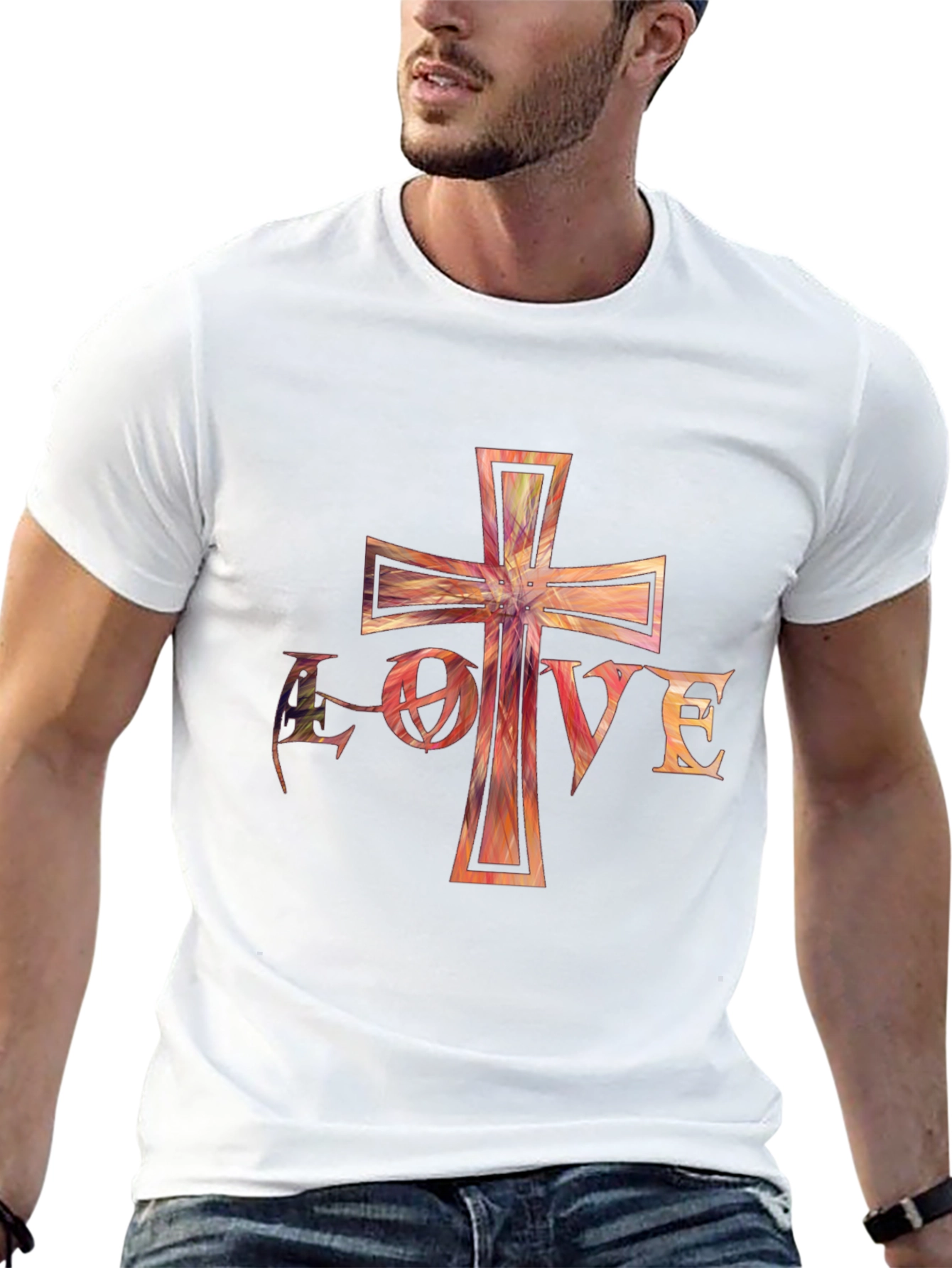 Love Cross Graphic Black T-Shirt