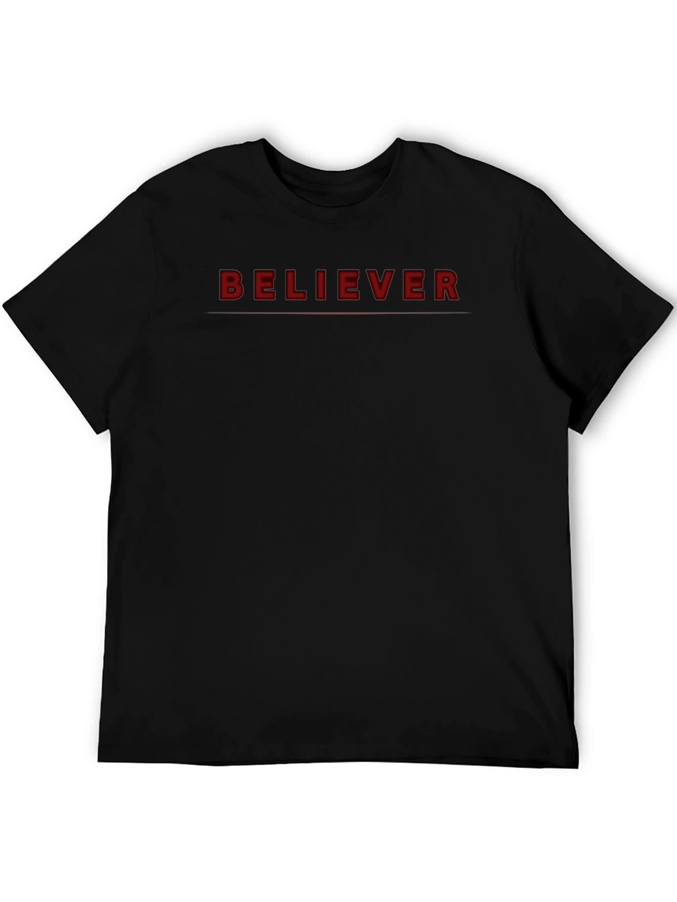 Believer Graphic Tee - Dark Red on Black T-Shirt