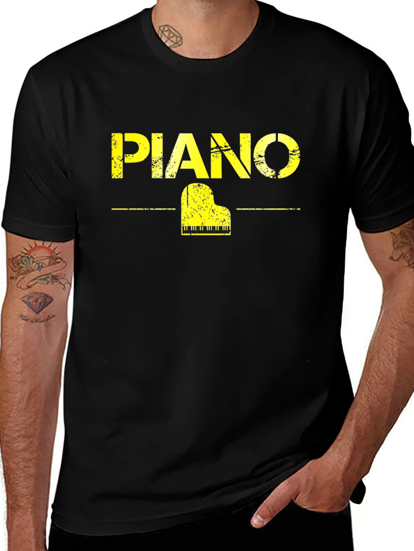 Piano Graphic Black T-Shirt