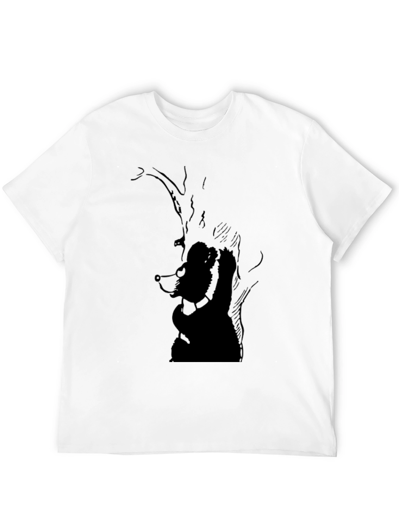 Mens Black Graphic Tee - Bear Design