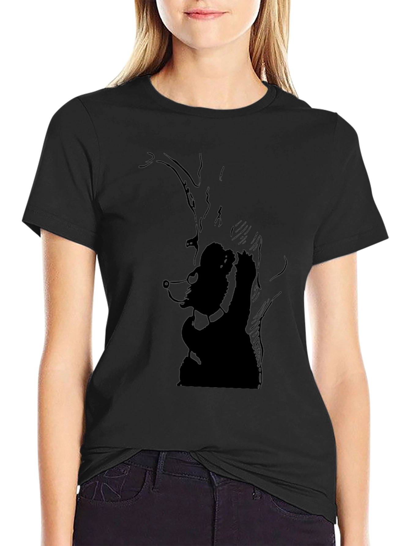 Mens Black Graphic Tee - Bear Design