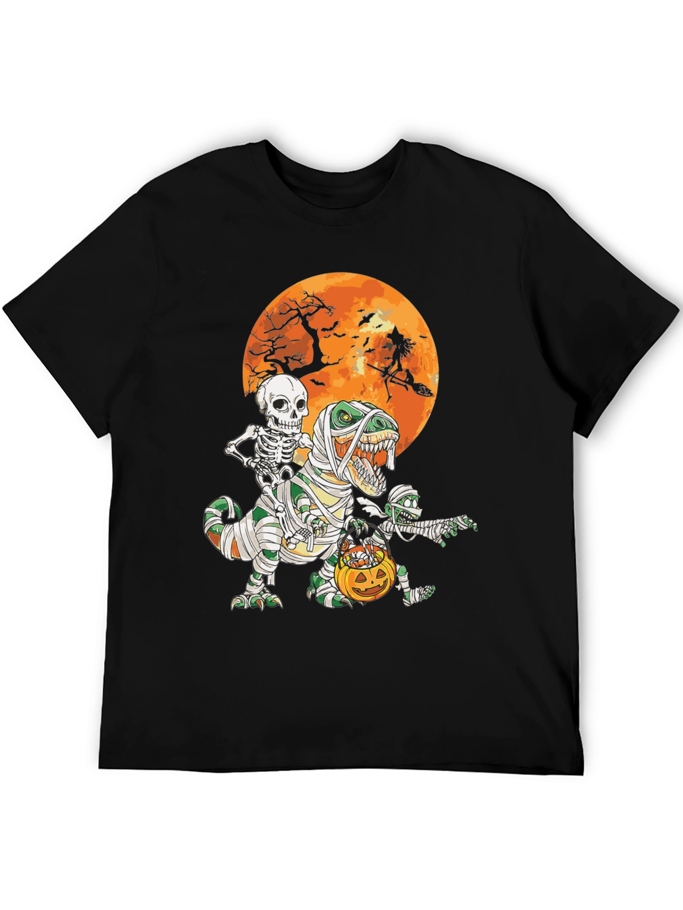 Halloween T-Rex Mummy Skeleton Witch Tee