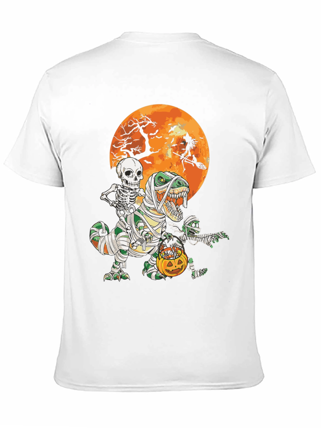 Halloween T-Rex Mummy Skeleton Witch Tee