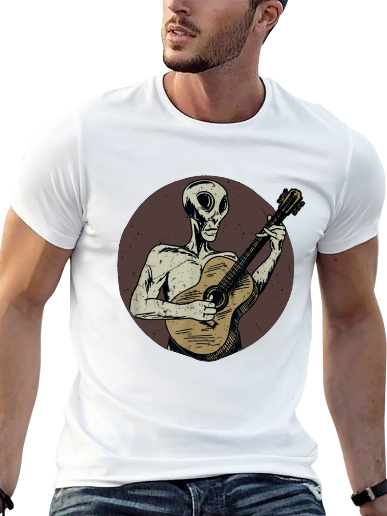 Alien Guitarist Graphic T-Shirt - Unique Design