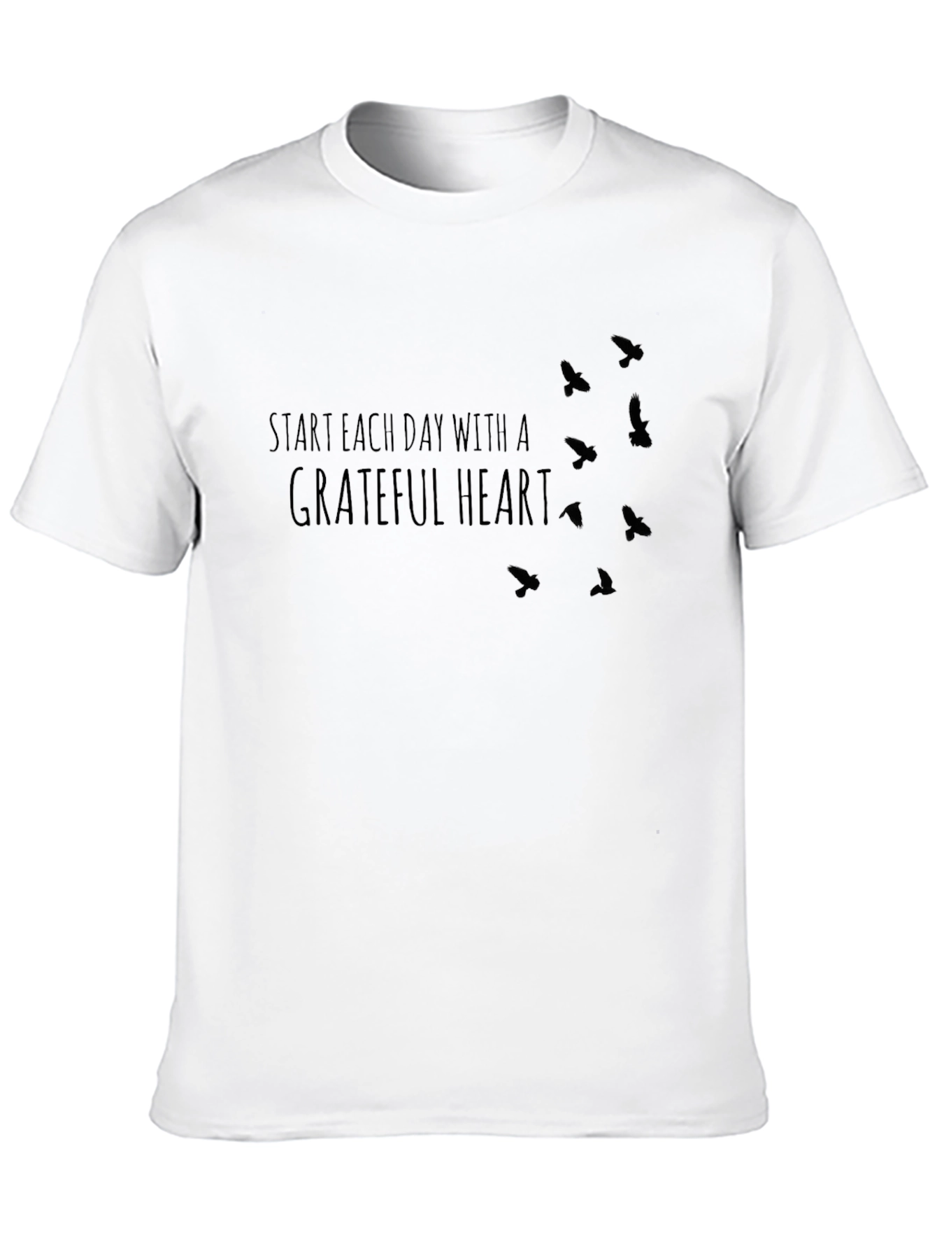 Grateful Heart Graphic Tee - Inspirational Bird Design