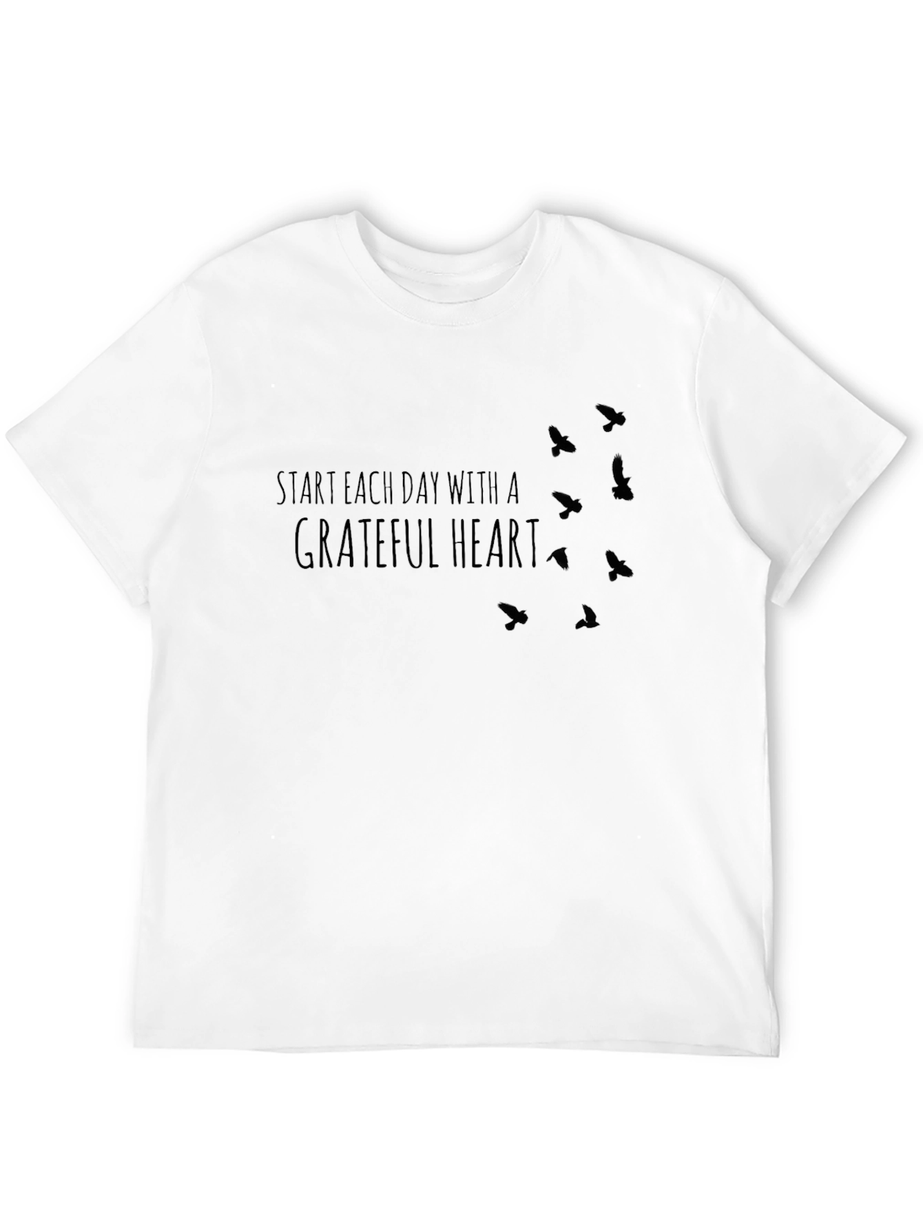 Grateful Heart Graphic Tee - Inspirational Bird Design