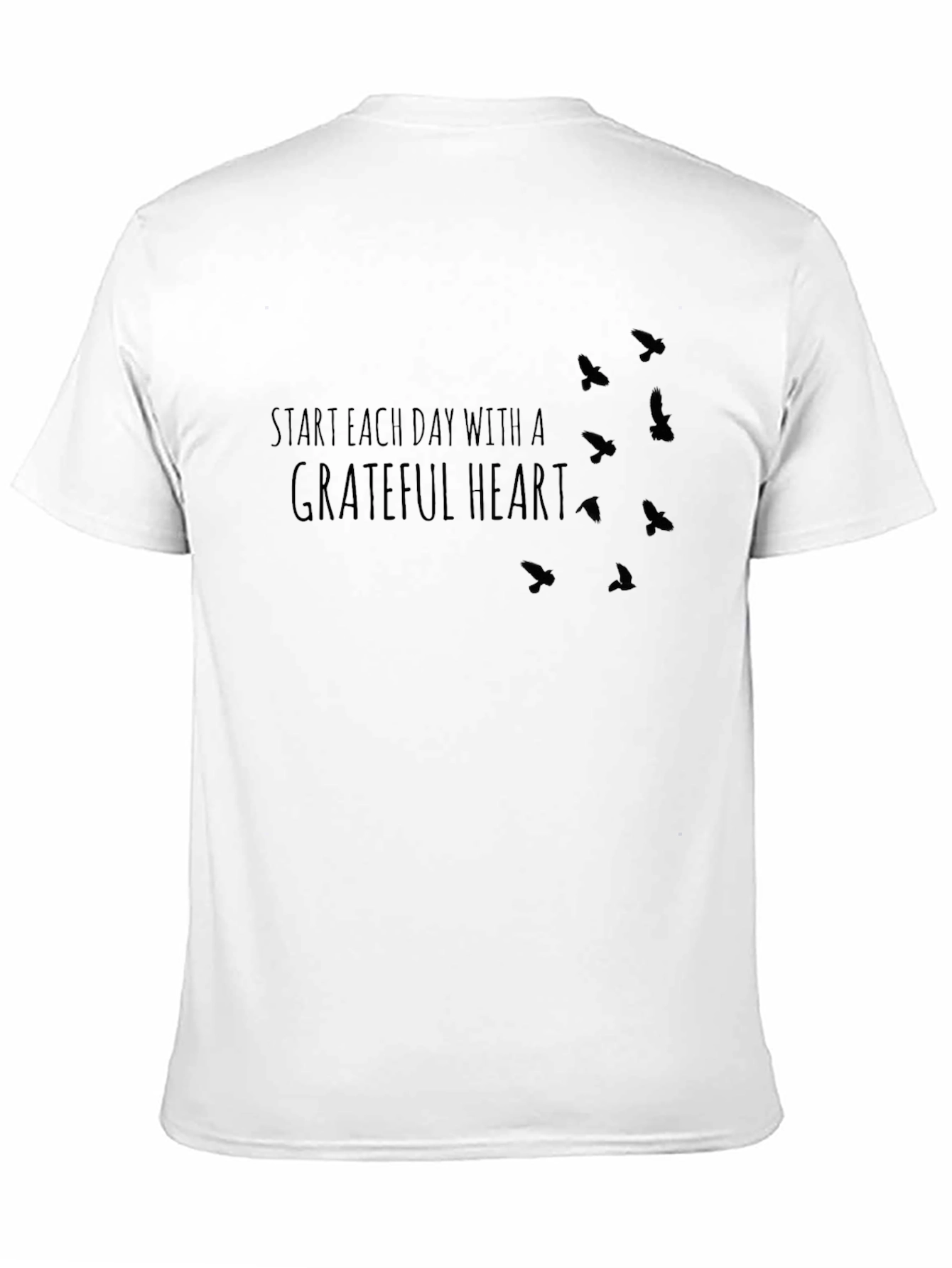 Grateful Heart Graphic Tee - Inspirational Bird Design