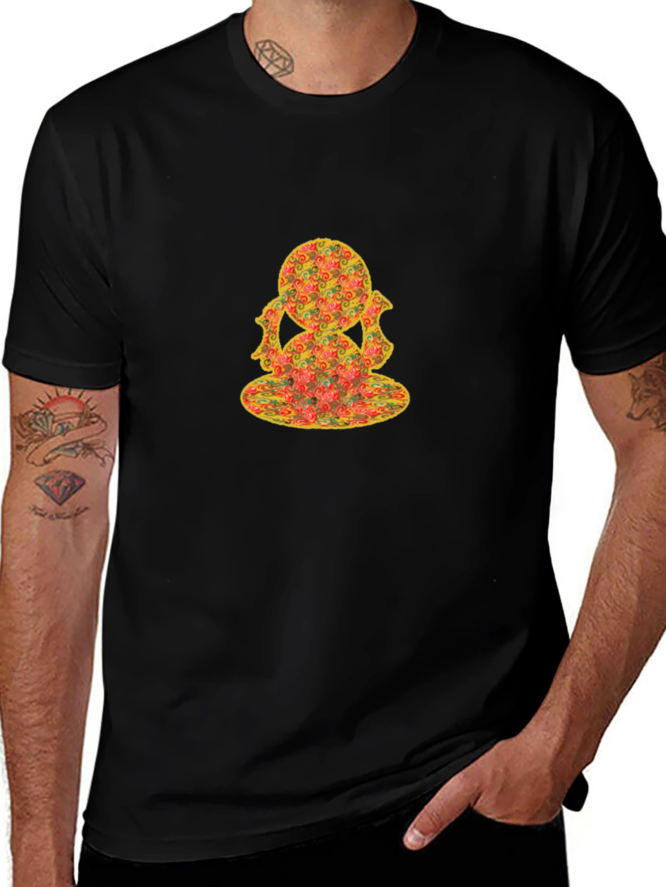 Unique Pattern Black T-Shirt