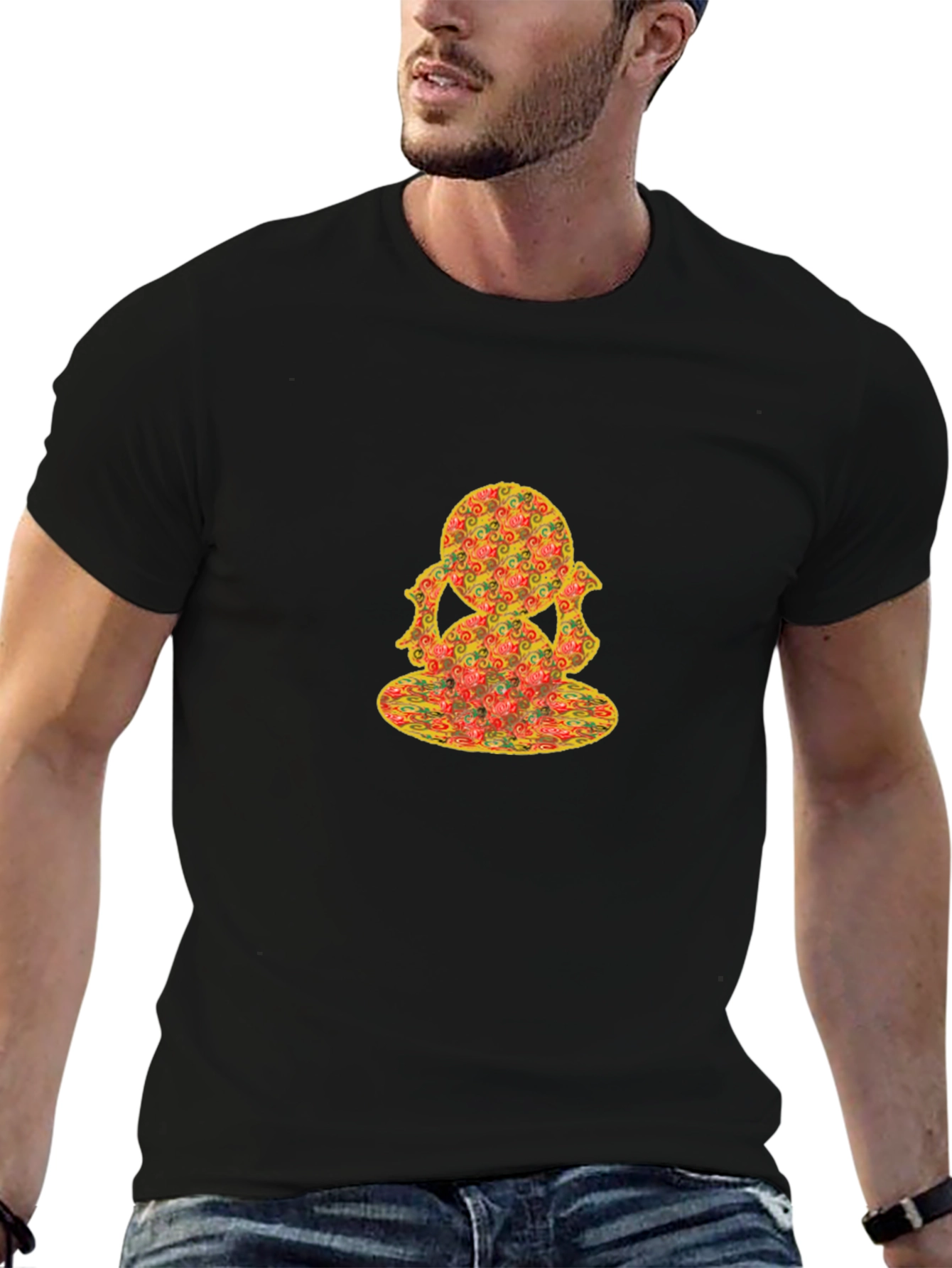 Unique Pattern Black T-Shirt