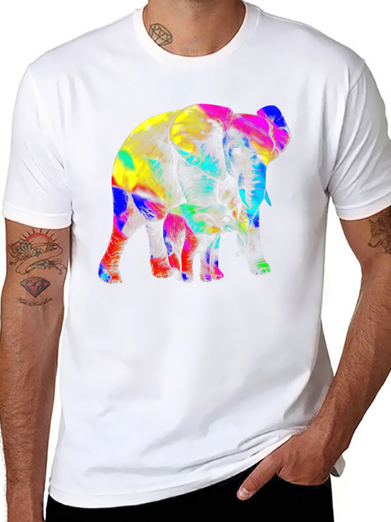 Vibrant Elephant Graphic Tee