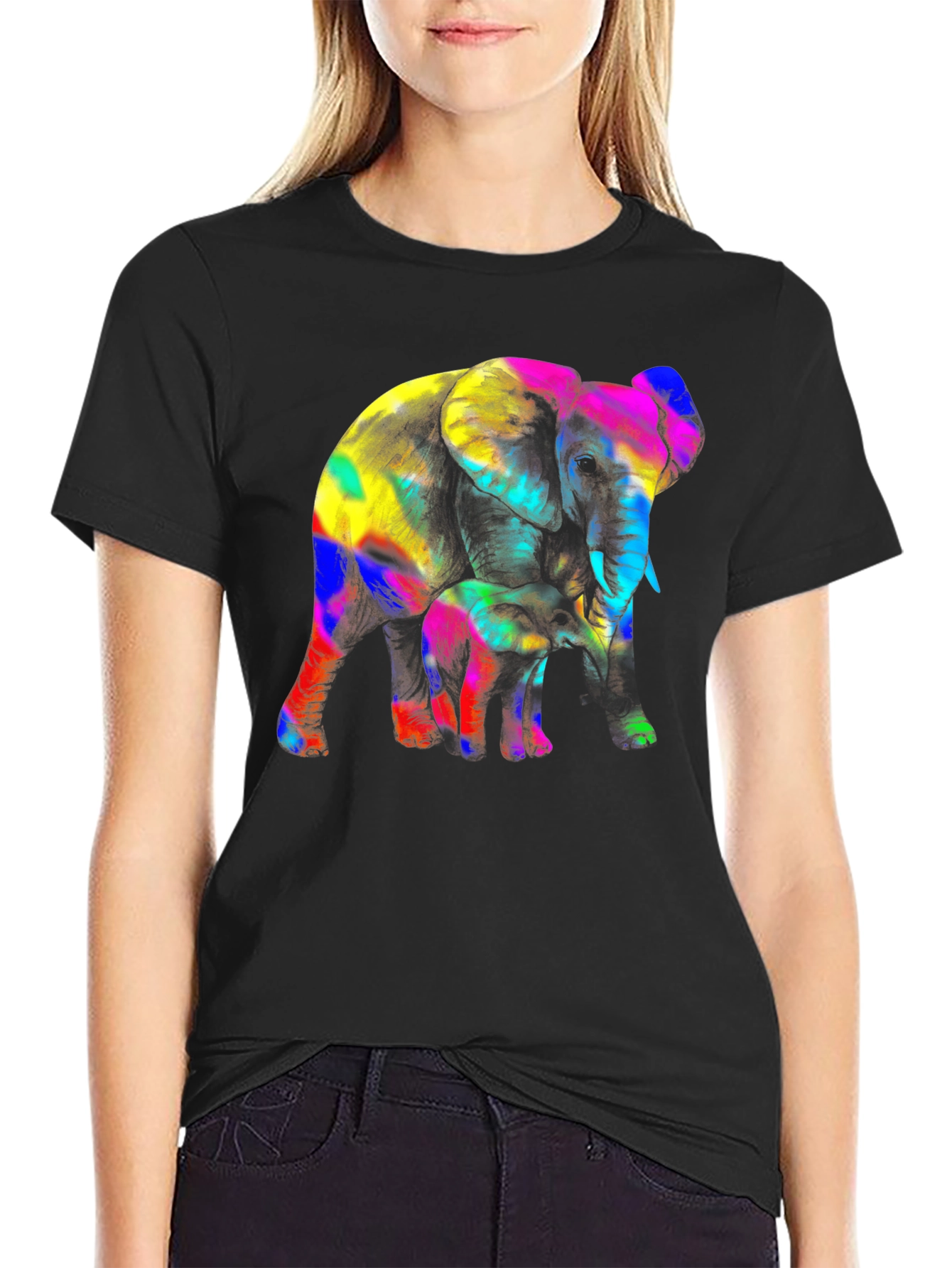 Vibrant Elephant Graphic Tee