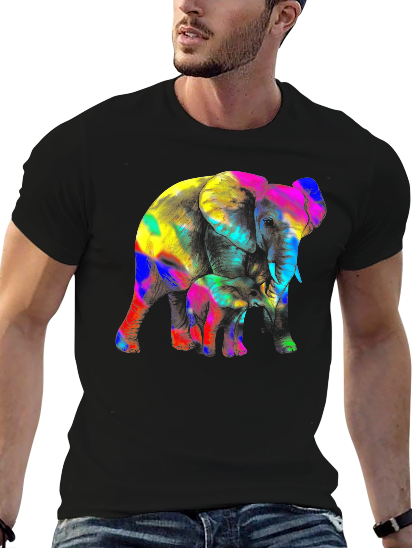 Vibrant Elephant Graphic Tee
