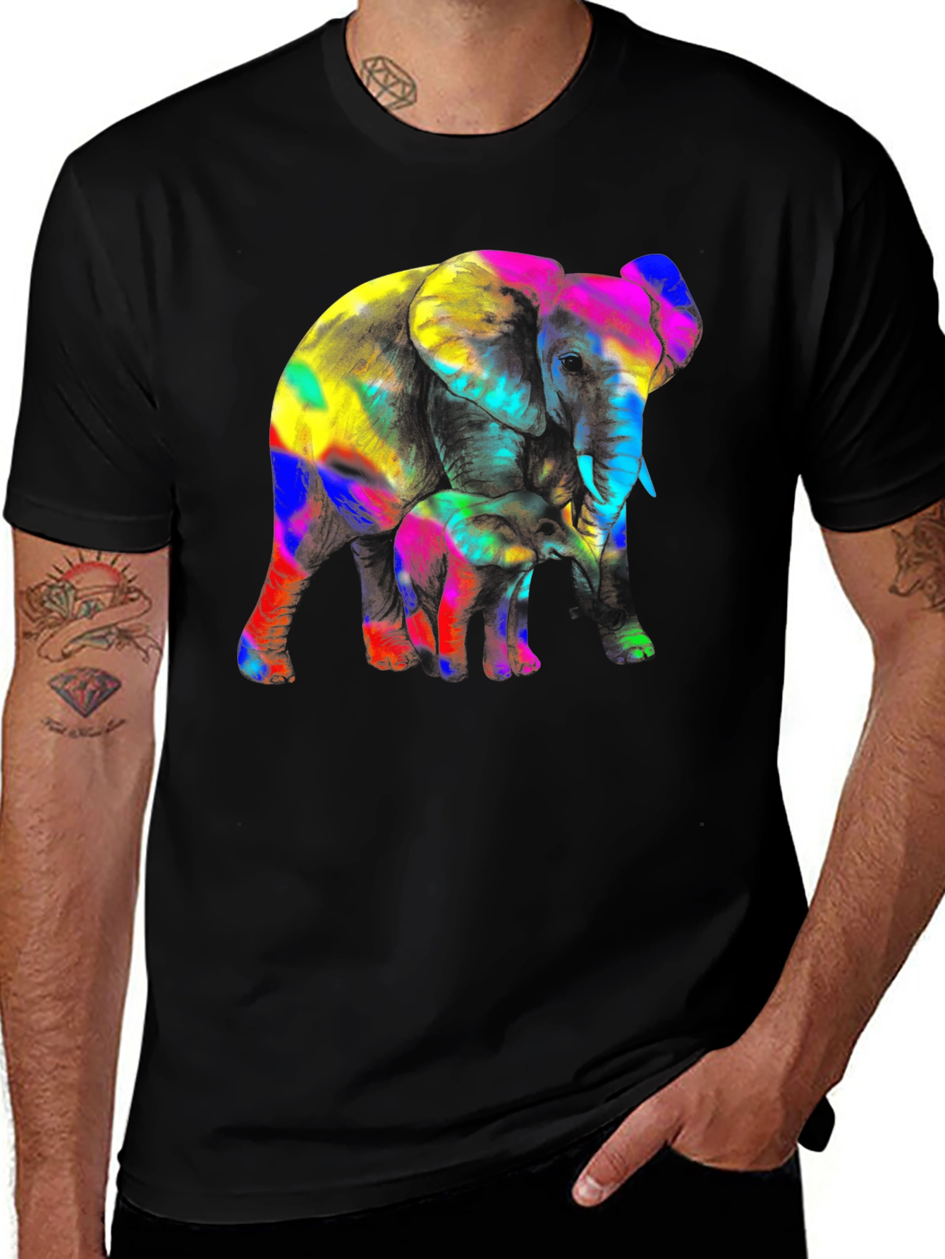 Vibrant Elephant Graphic Tee