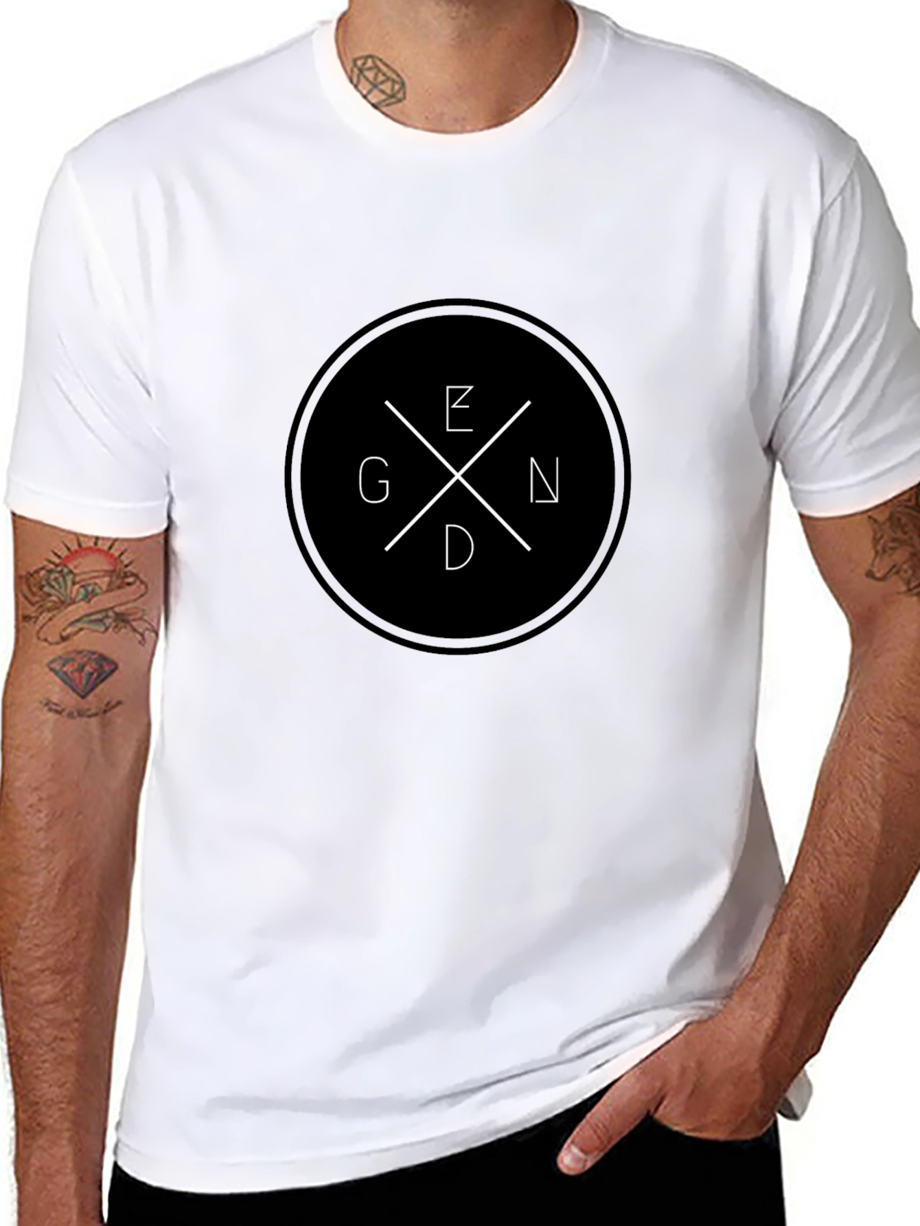 Stylish Black Graphic Tee - GEND Circle Design