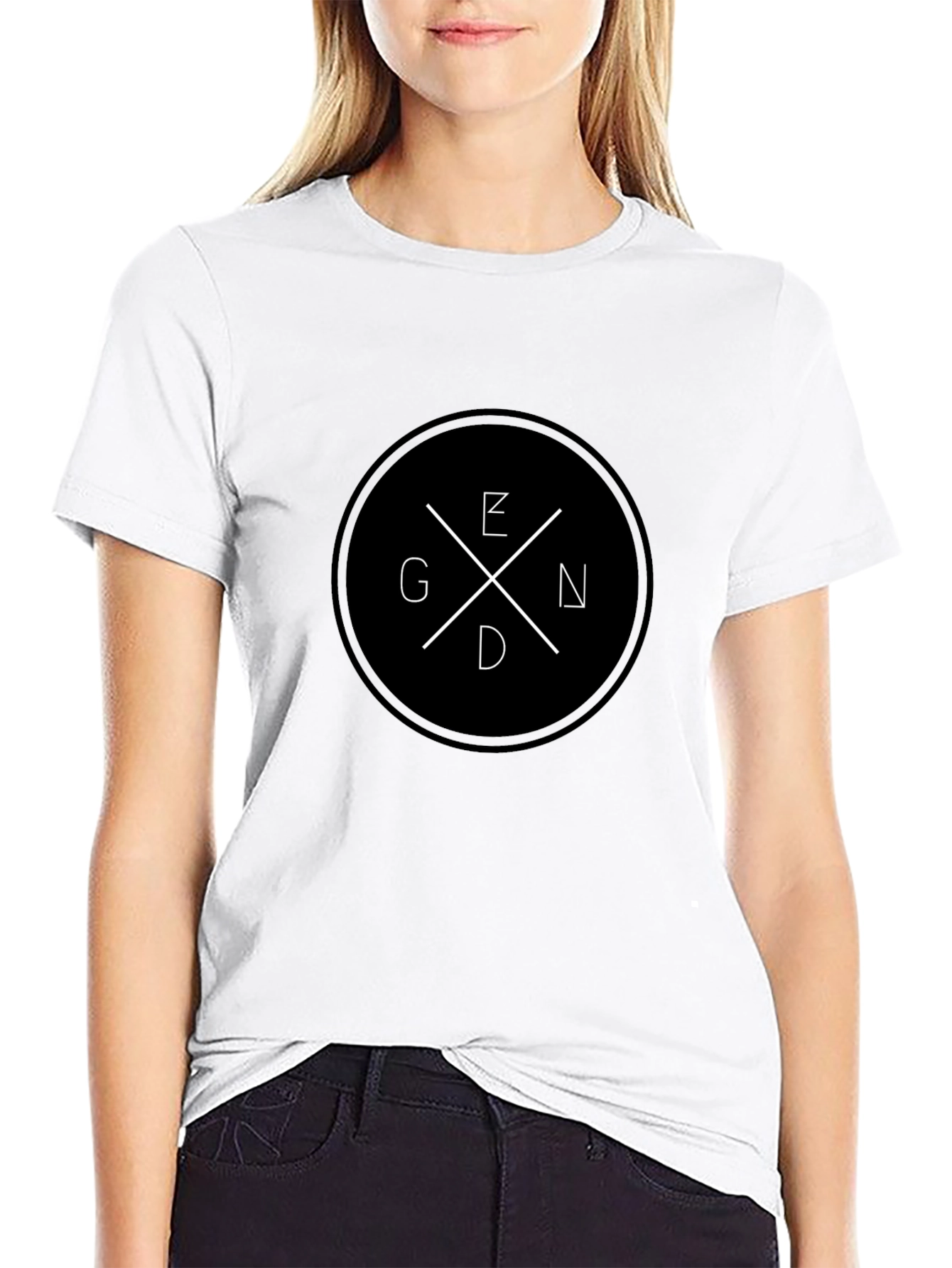 Stylish Black Graphic Tee - GEND Circle Design