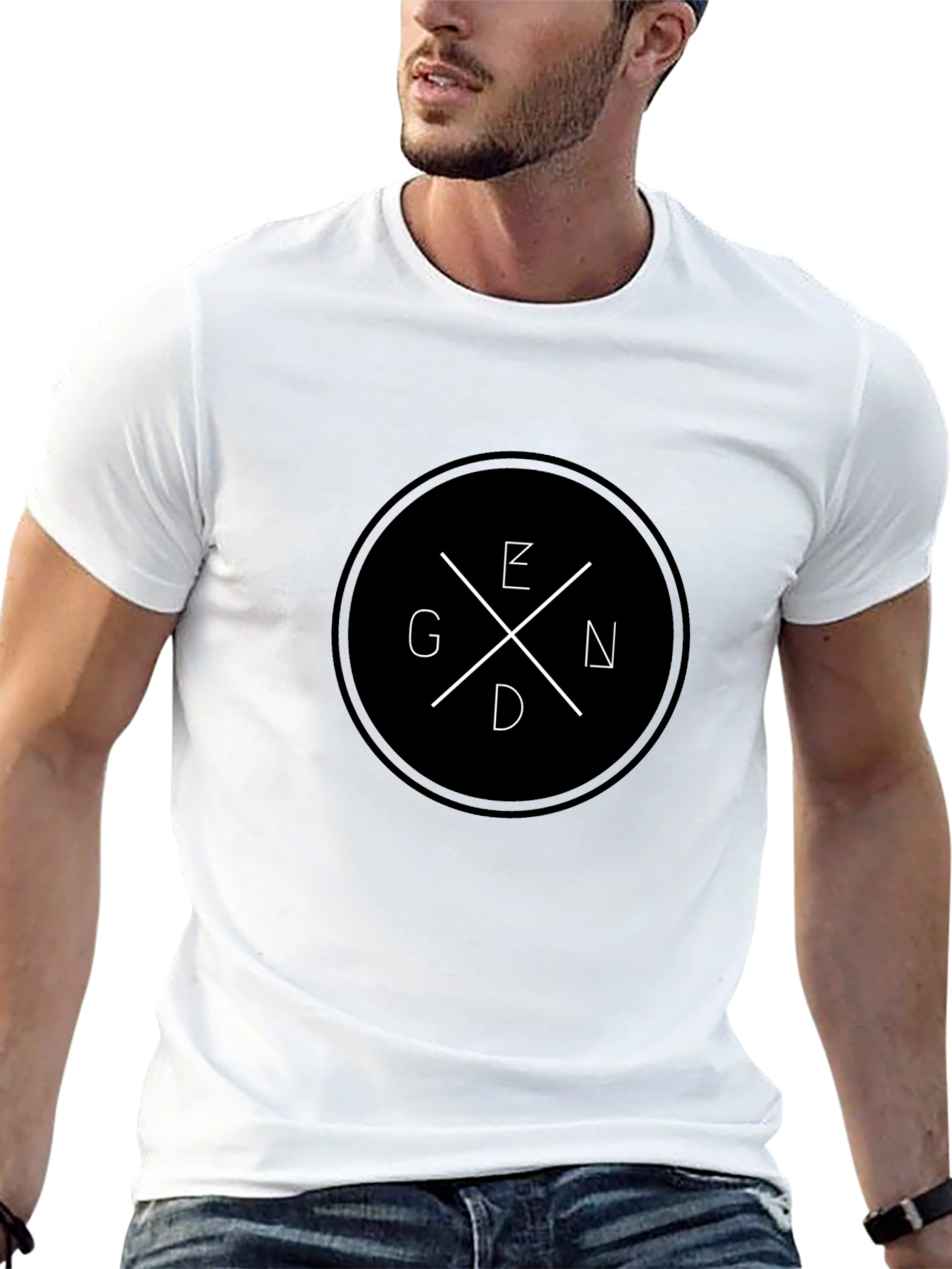 Stylish Black Graphic Tee - GEND Circle Design