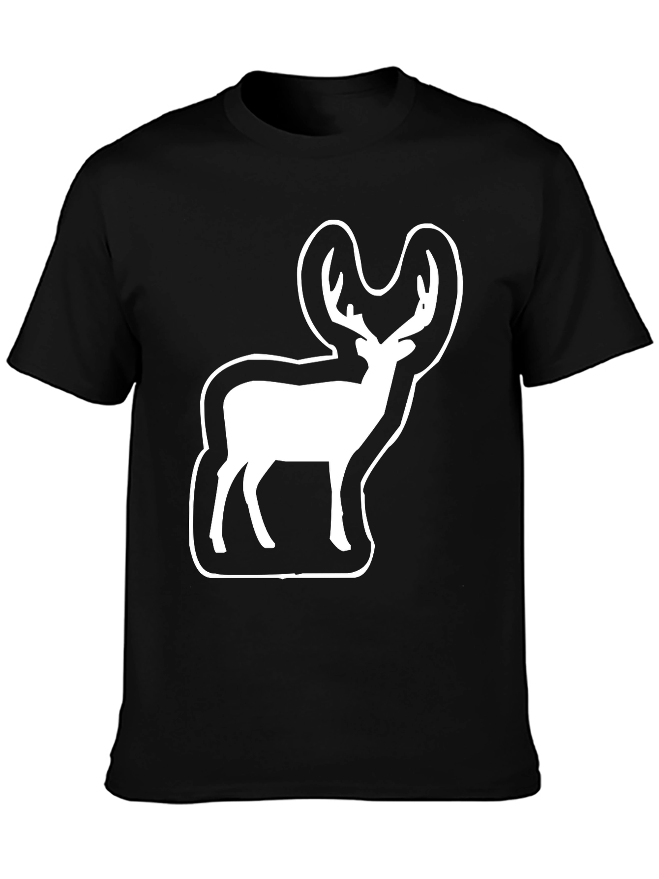 Deer Graphic Black Tee - Wildlife Enthusiast Shirt