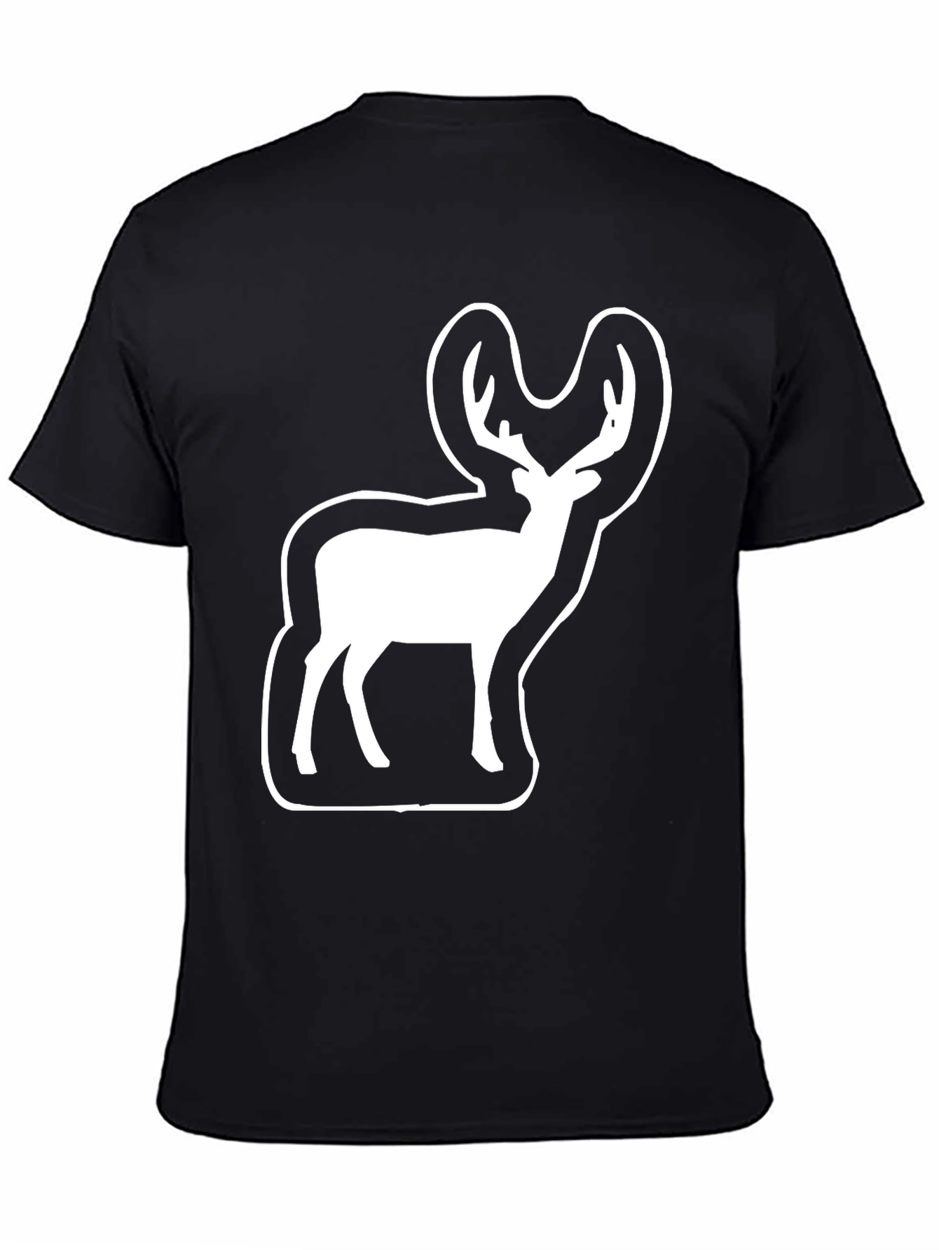 Deer Graphic Black Tee - Wildlife Enthusiast Shirt