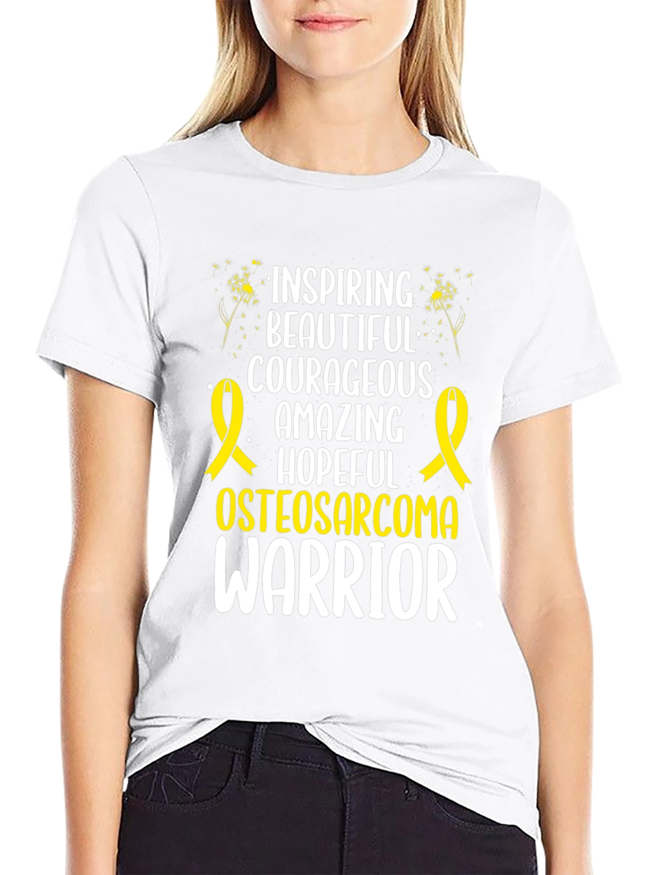 Osteosarcoma Warrior T-Shirt Inspiring Courageous