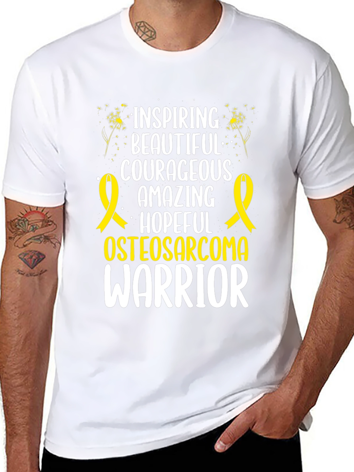 Osteosarcoma Warrior T-Shirt Inspiring Courageous