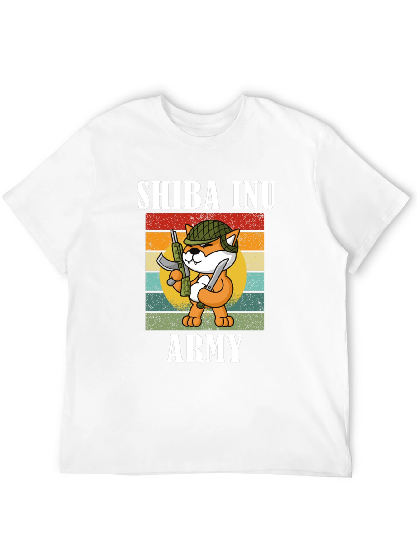 Shiba Inu Army Graphic Tee - Black Cotton T-Shirt