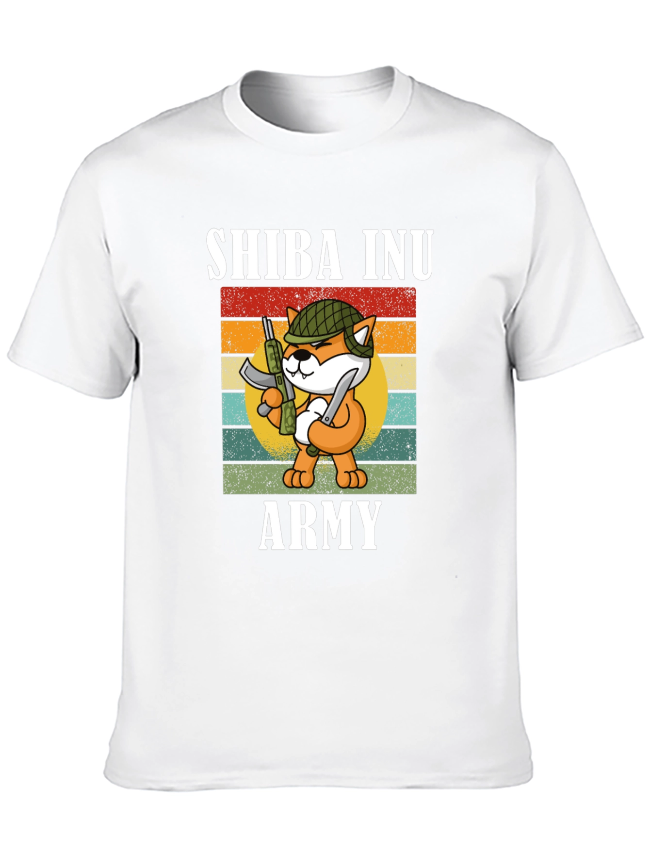 Shiba Inu Army Graphic Tee - Black Cotton T-Shirt