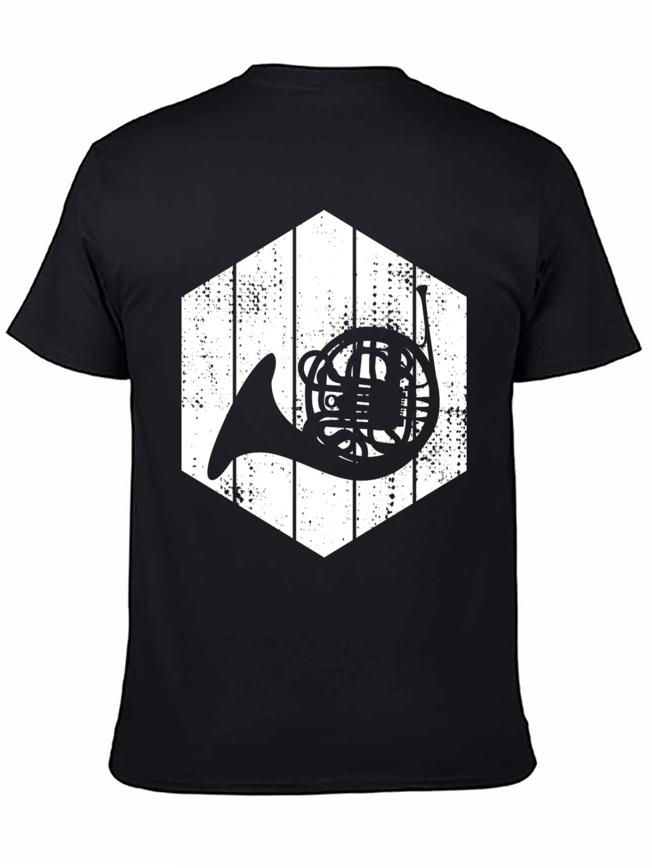 French Horn Hexagon Graphic T-Shirt