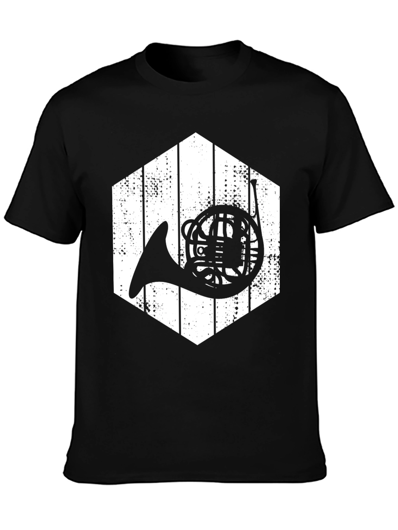 French Horn Hexagon Graphic T-Shirt